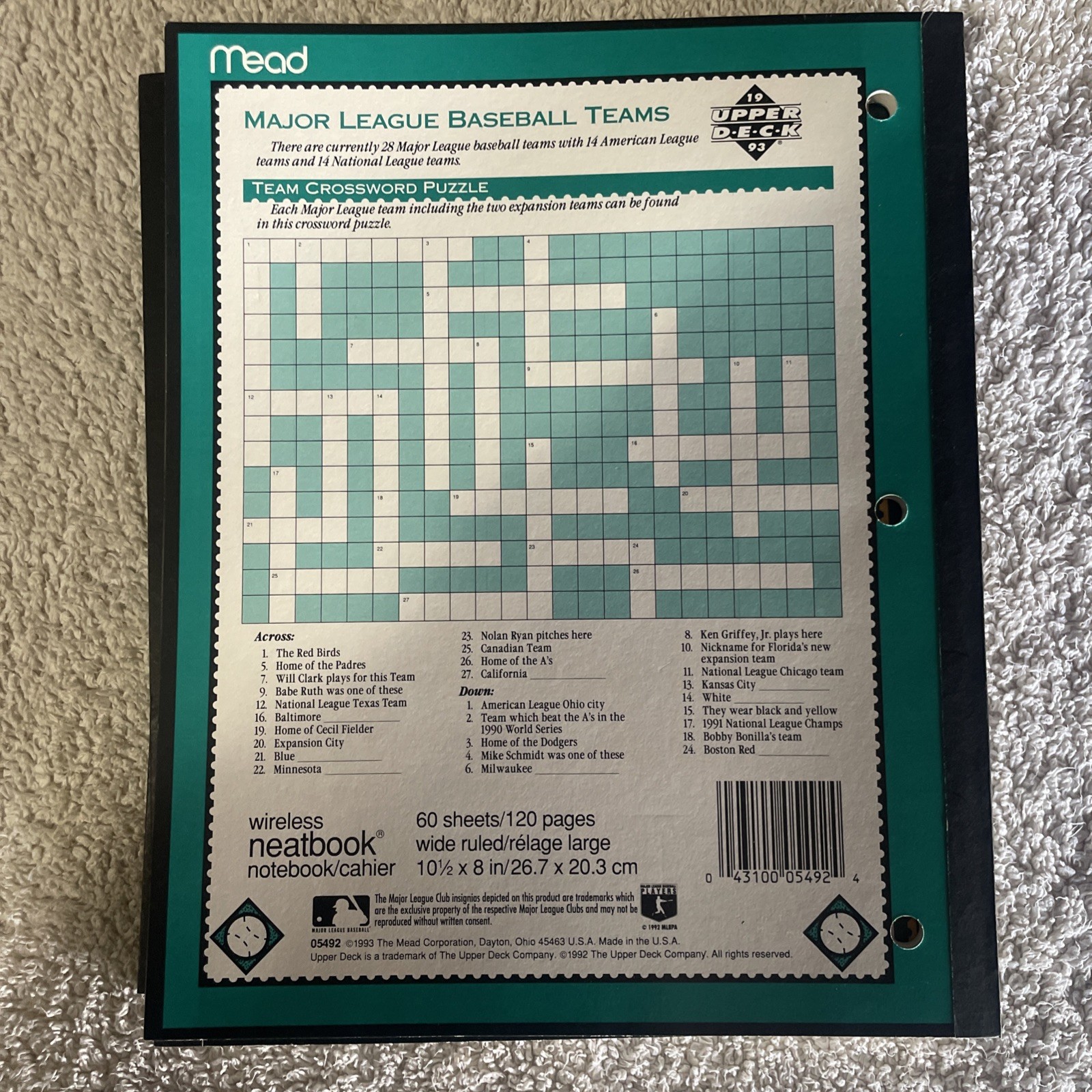 1993 Mead MLB Wireless Notebooks Set of 3