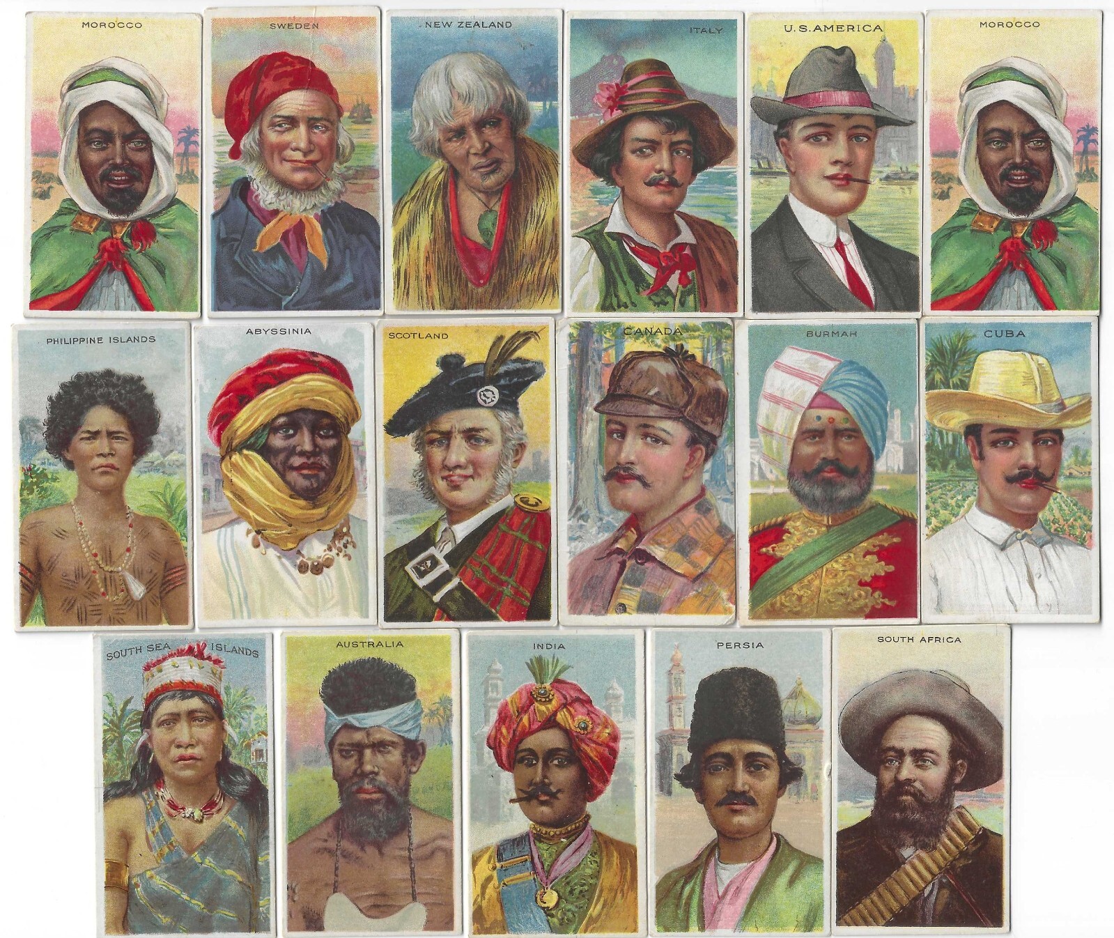 c1910’s T113 Tobacco Cards – Types of Nations – 17 Different – Buy 1 or All!