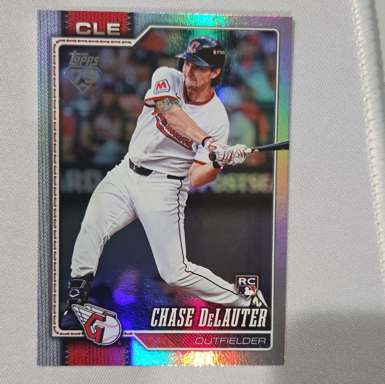 2026 Topps Series 2 Chase DeLauter RC Rainbow Foil #458 Cleveland Guardians
