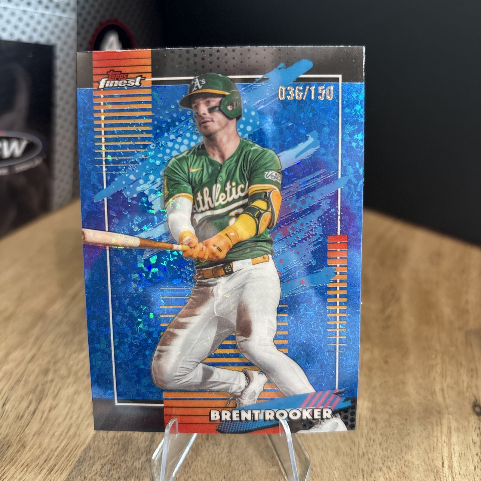 2026 Topps Finest Blue Mini Diamond Uncommon #126 Brent Rooker /150 Athletics