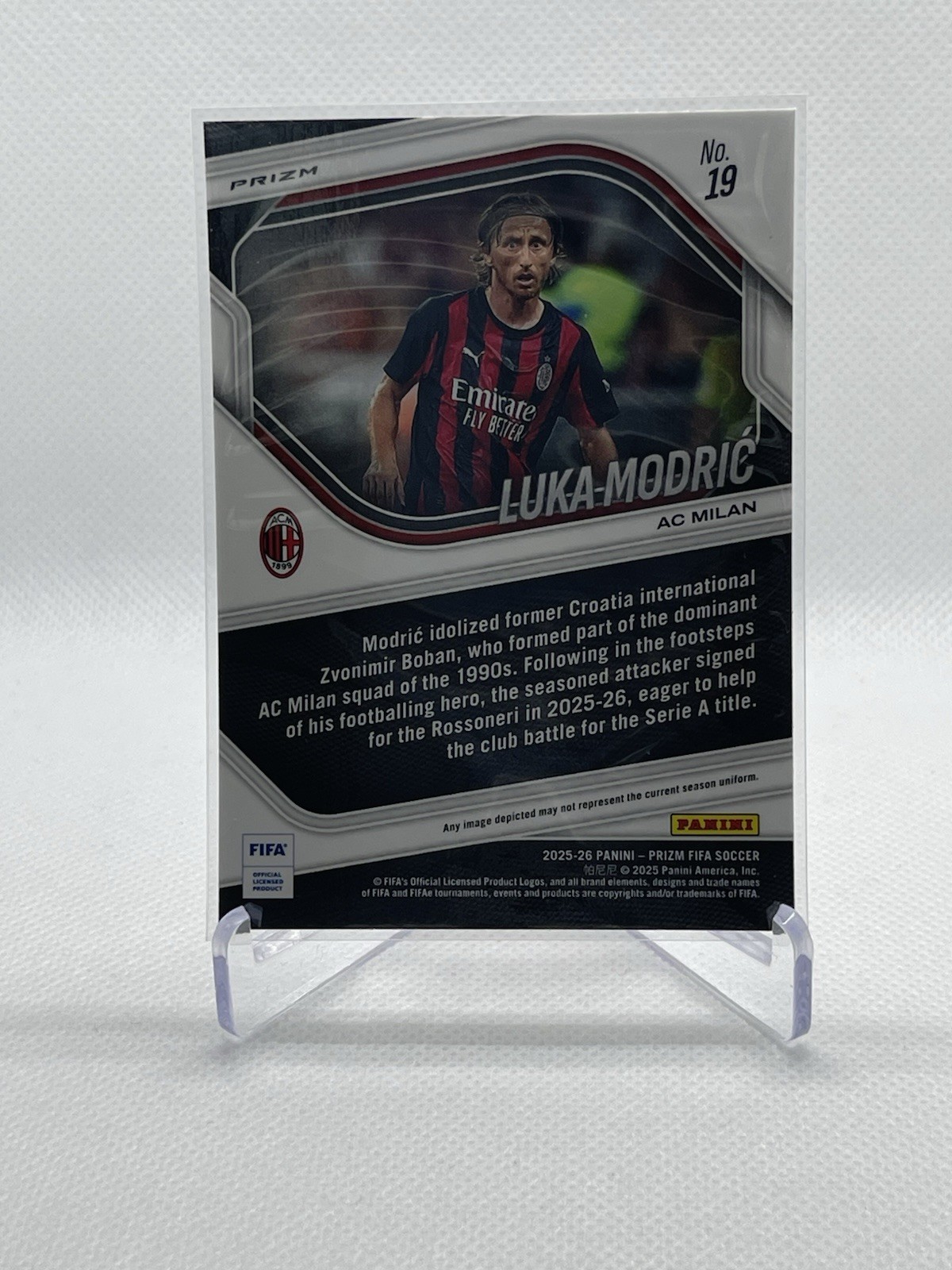 2025-26 Panini Prizm FIFA Soccer Luka Modric #19 AC Milan Silver Prizm