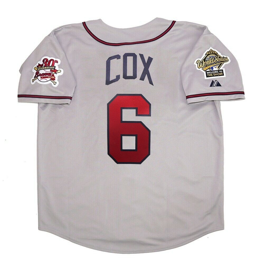 Bobby Cox Atlanta Braves 1995 World Series Grey Road Jersey Men’s (S-3XL)