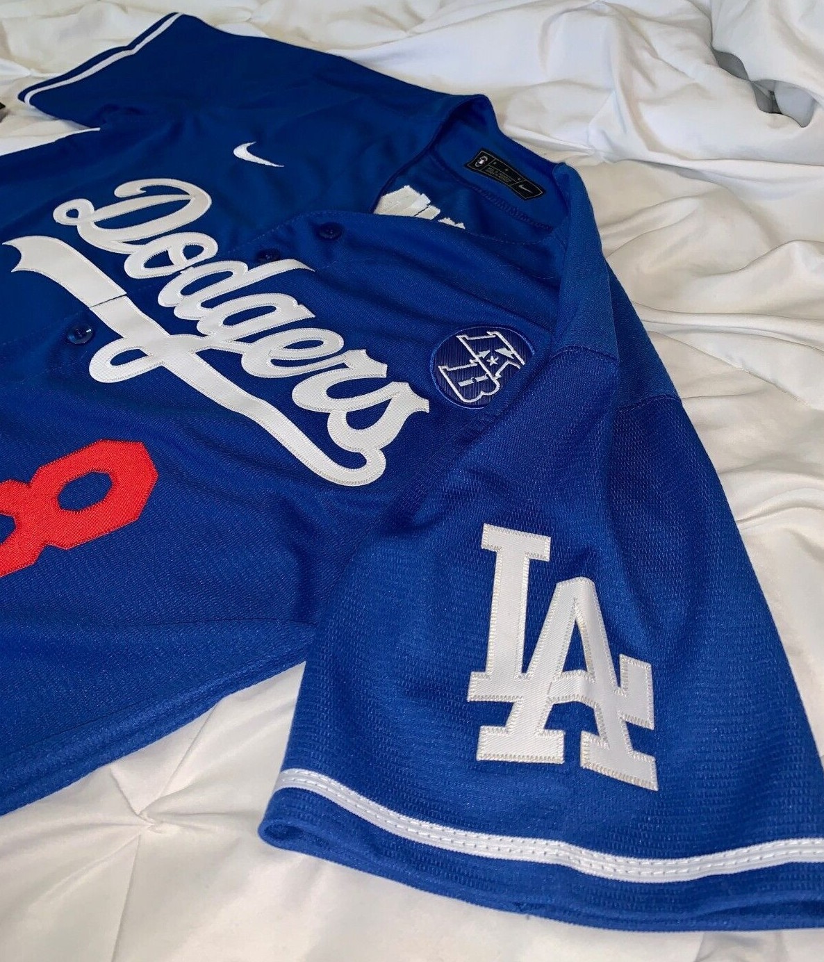 Kobe Bryant Los Angeles Dodgers #8 #24 Adult M L XL 2XL White Black Blue Jersey