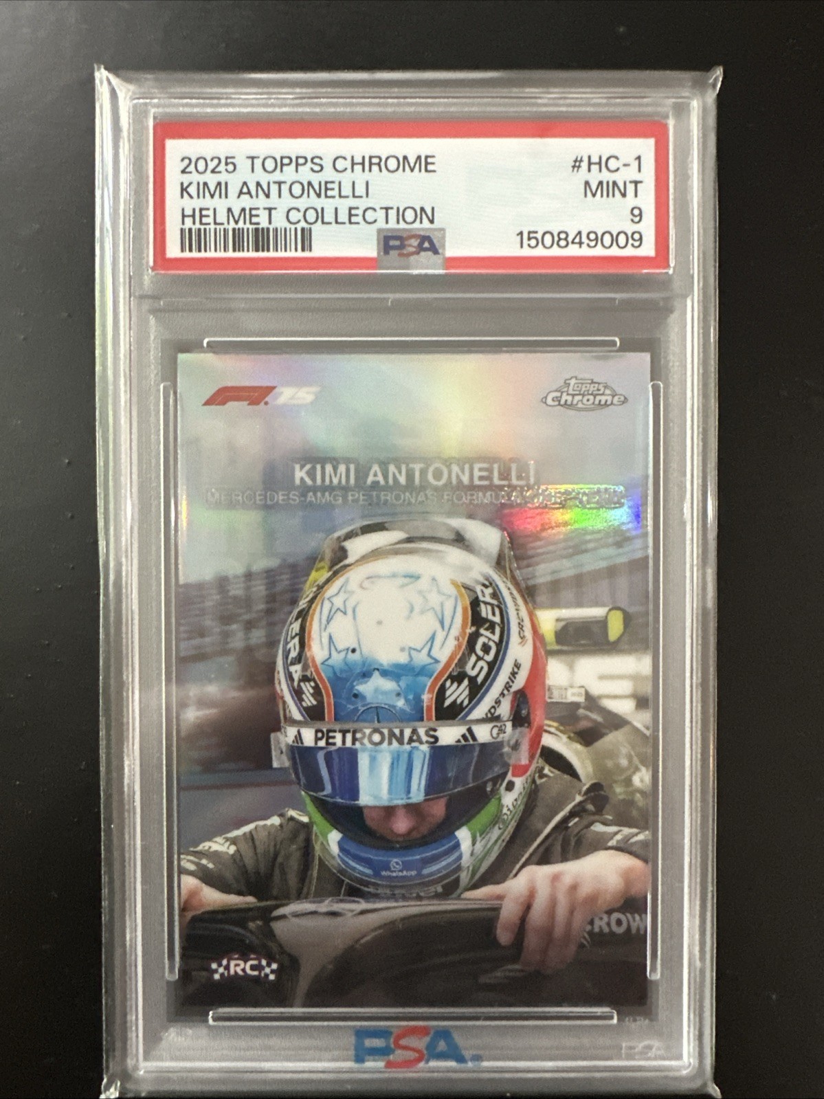Kimi Antonelli 2025 Topps Chrome Formula 1 Helmet Collection Andrea #HC-1 PSA 9