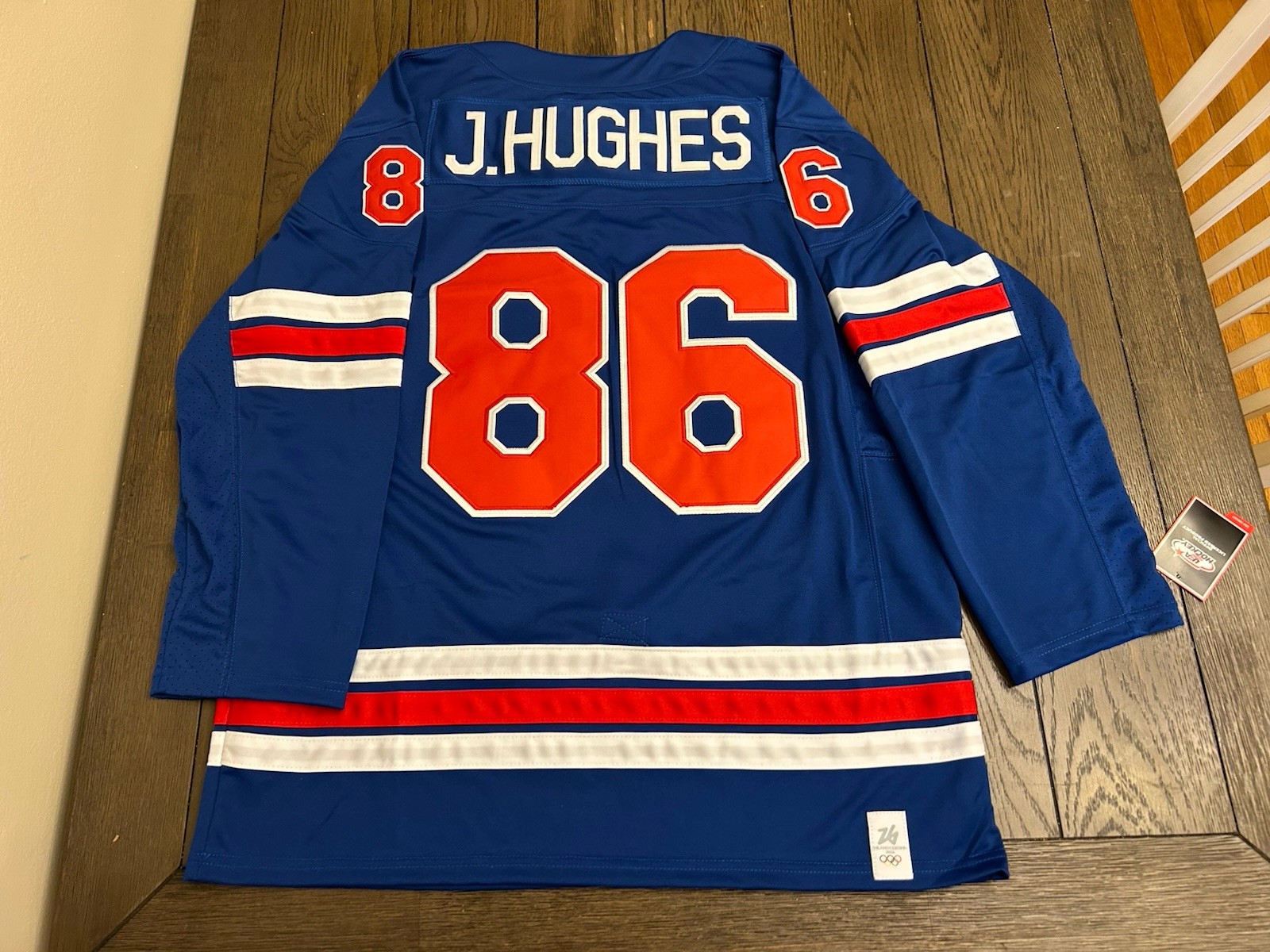 Jack Hughes Team USA Royal Blue Home Replica Jersey Men’s Size Large 52