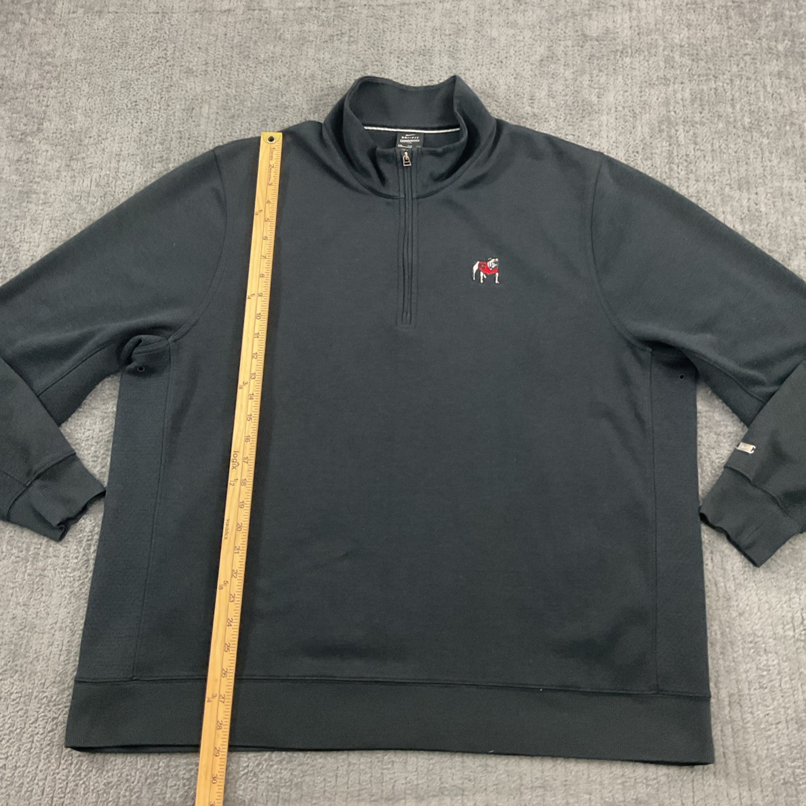 Georgia Bulldogs Mens XXL Nike 1/4 Zip Pullover Performance Stretch Black Dawgs