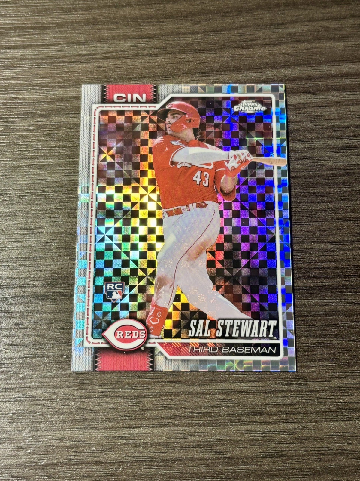 2026 Topps Chrome Sal Stewart X-Fractor Refractor Rookie RC #6 Cincinnati Reds