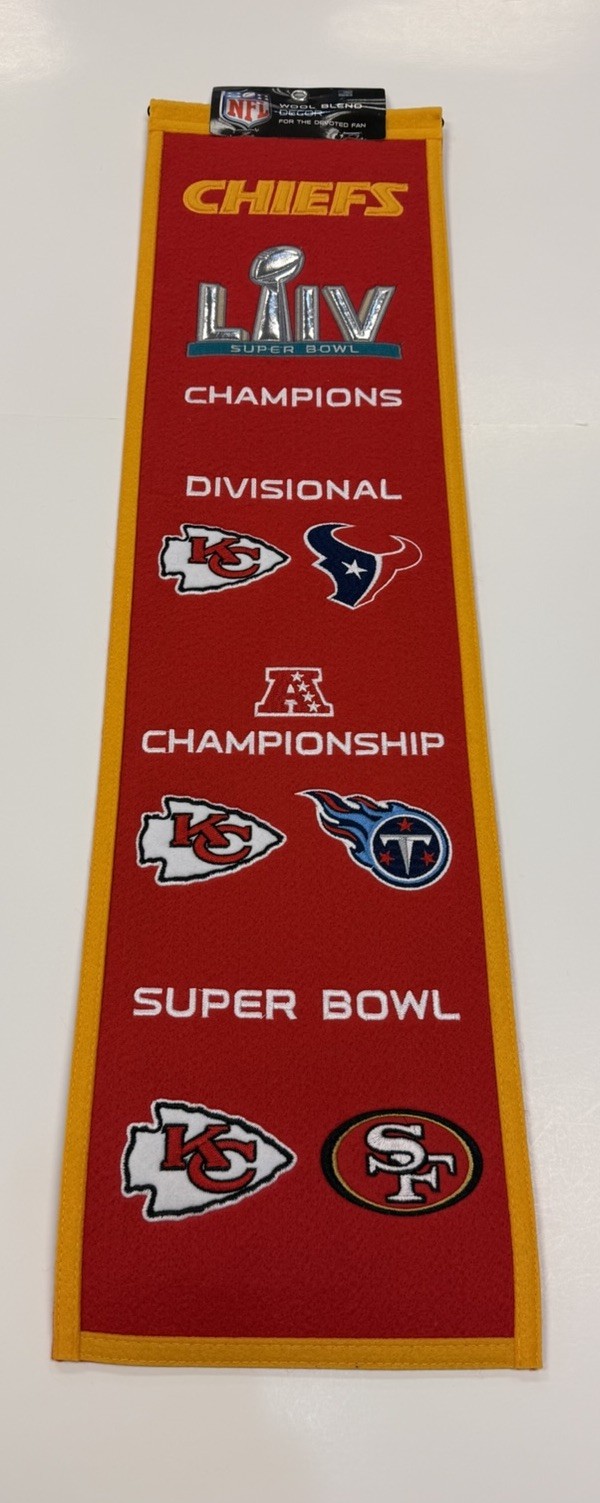 Kansas City Chiefs NFL Road To Super Bowl LIV Winning Streak Heritage Banner