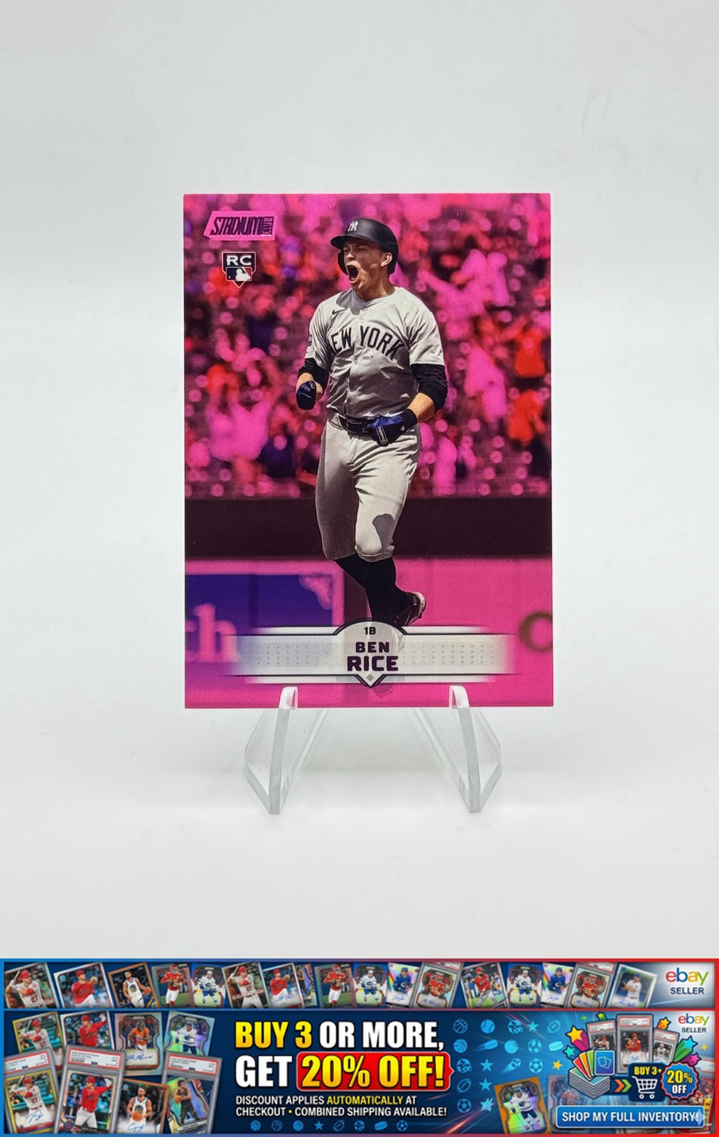 2025 Stadium Club Ben Rice Rookie #196 Pink Foil Variation New York Yankees RC