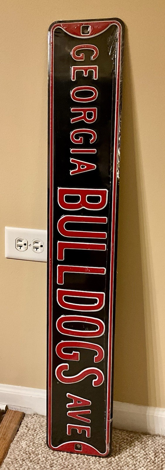 Georgia Bulldogs Football Embossed Steel Metal Street Sign 36×6” BRAND NEW