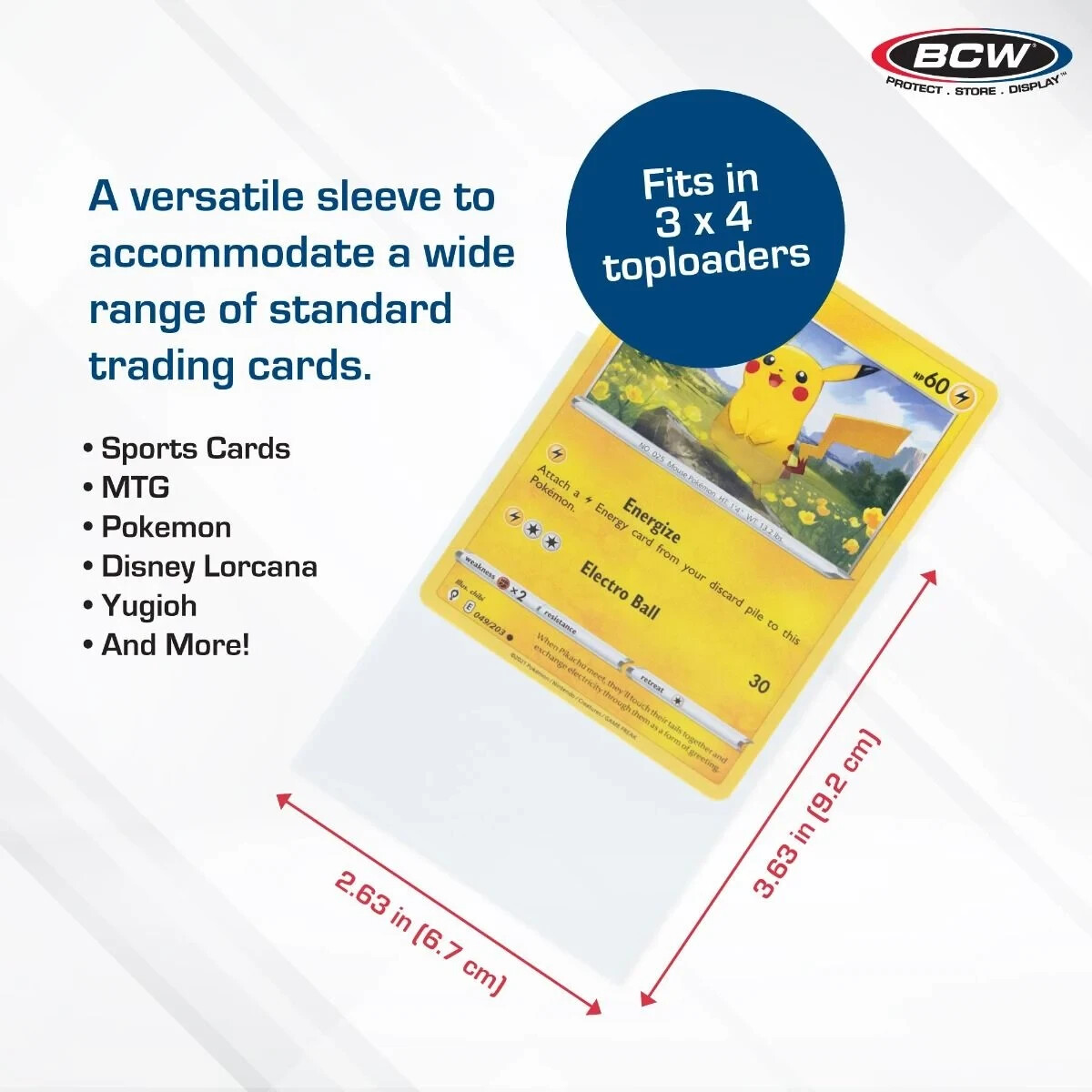 (Pack of 100) 2 5/8 X 3 5/8 BCW Penny Card Sleeves