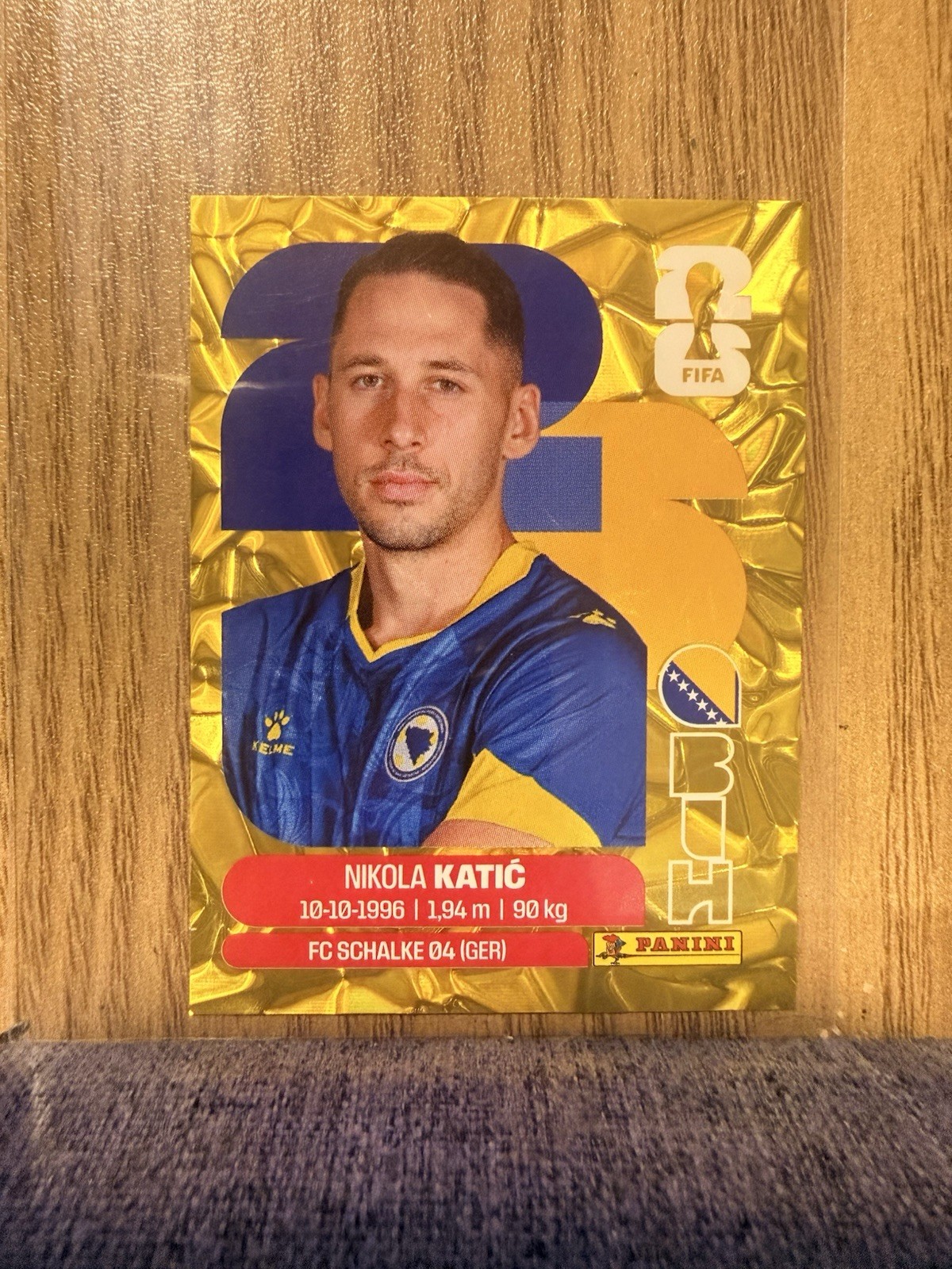 Panini FIFA WC 2026 Stickers-Rare Gold Crumple-BIH Bosnia & Herzegovina You Pick