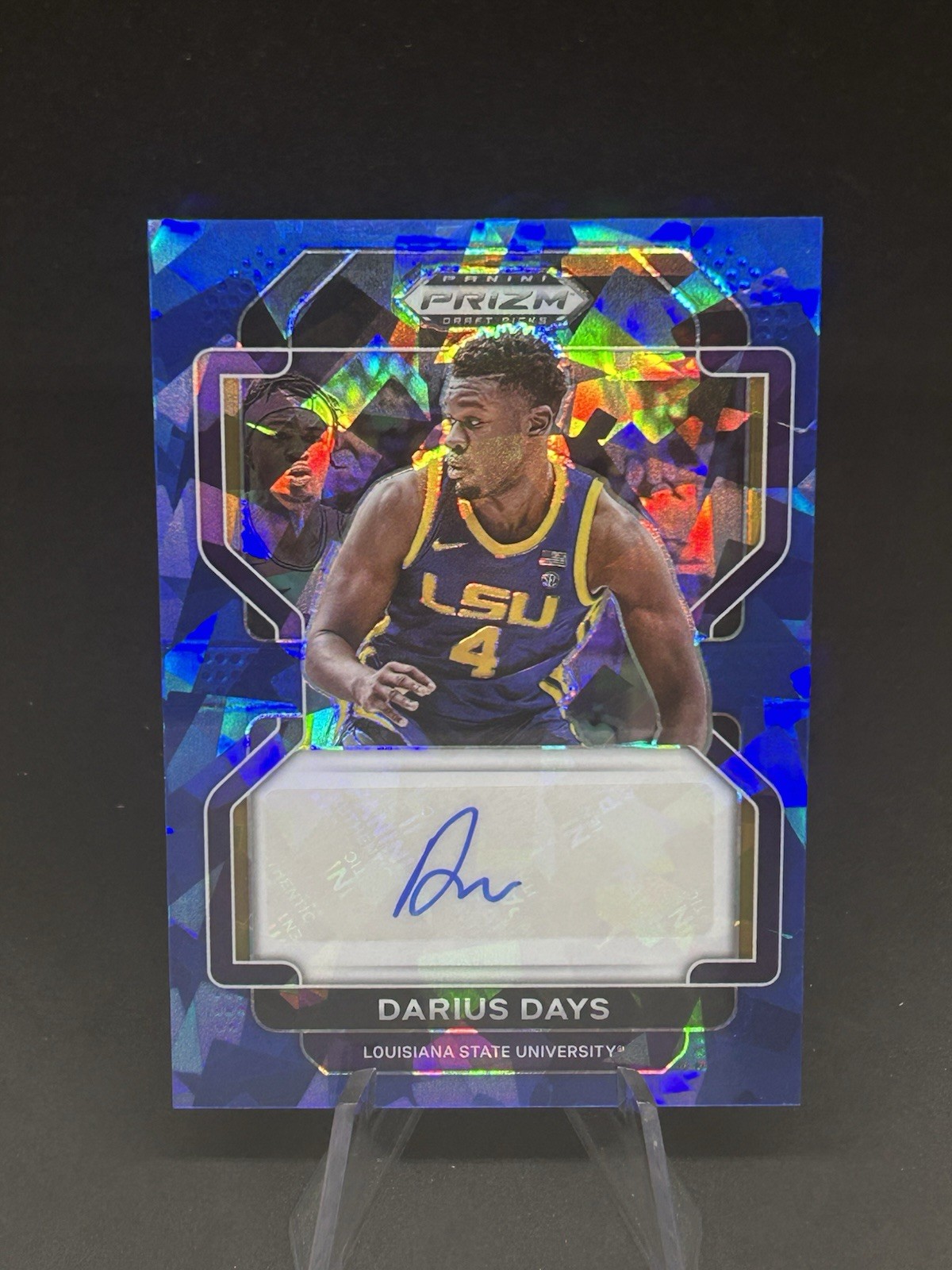 2022 Panini Prizm Draft Picks Darius Days Blue Ice AUTO /75 #DP-DAY LSU Tigers