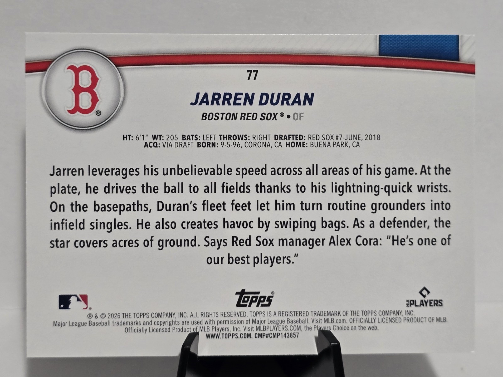 2026 Topps Costco Flagship Collection 2 Jarren Duran #77 Boston Red Sox