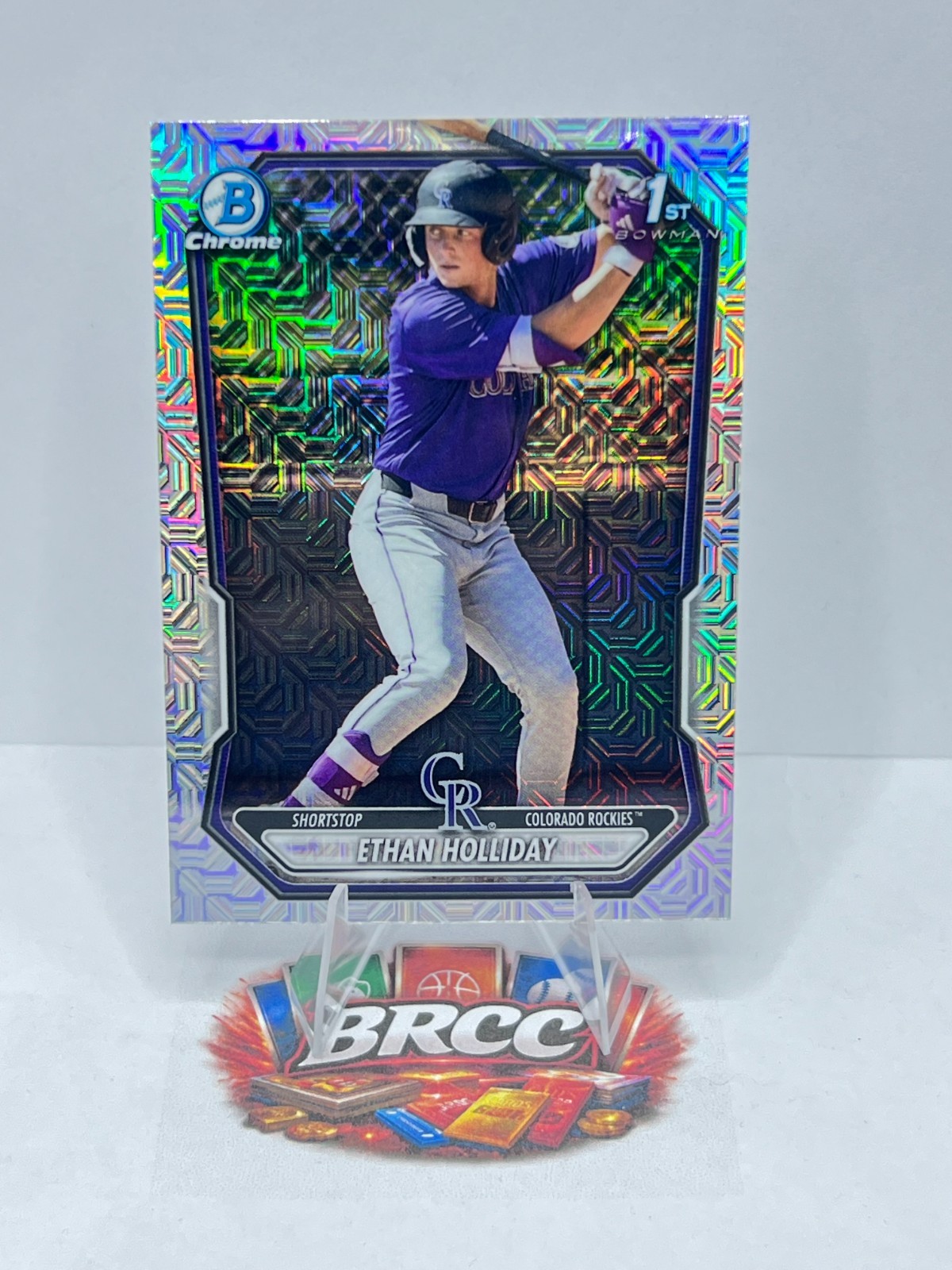 2026 Bowman Chrome #BCP-1 Ethan Holiday 1st Bowman Mojo Refractor Rockies