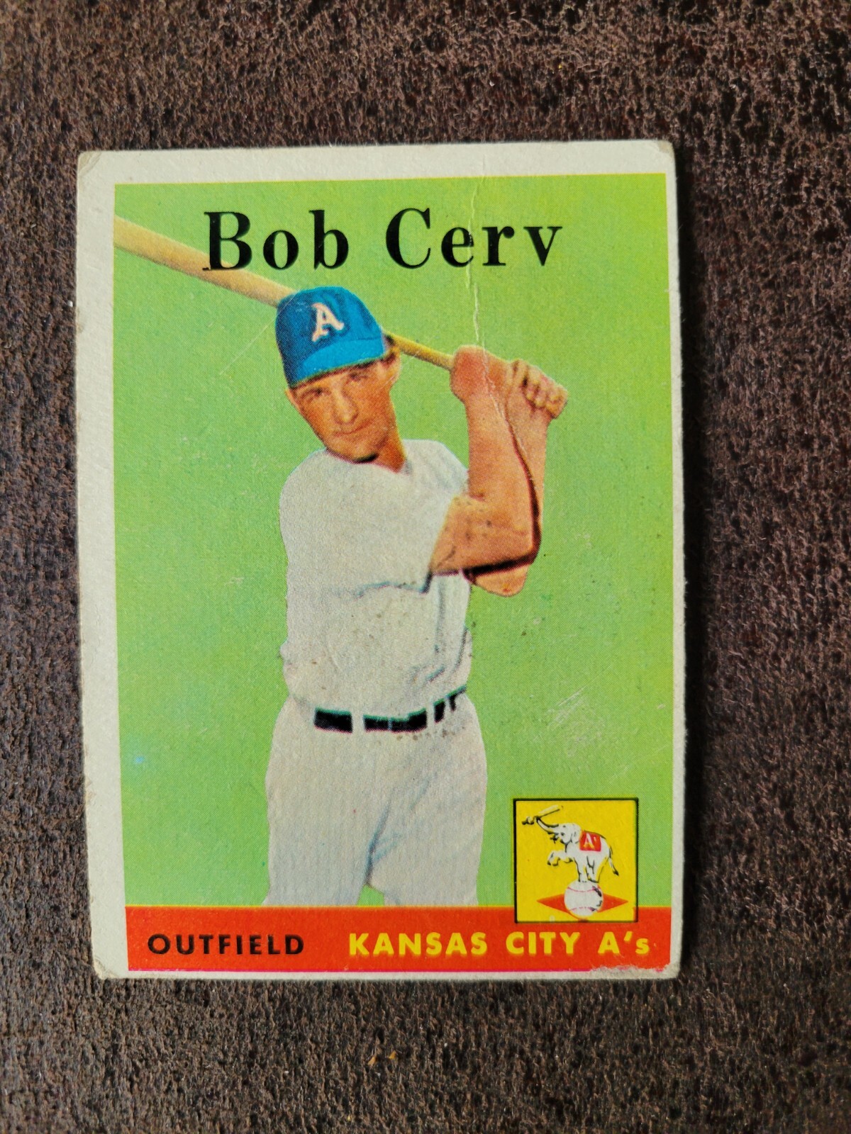 1958 Topps Baseball Bob Cerv #329 – Kansas City Athletics