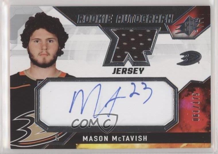 2021-22 SPx Rookie Jersey 61/175 Mason McTavish #MM Auto RC u2v
