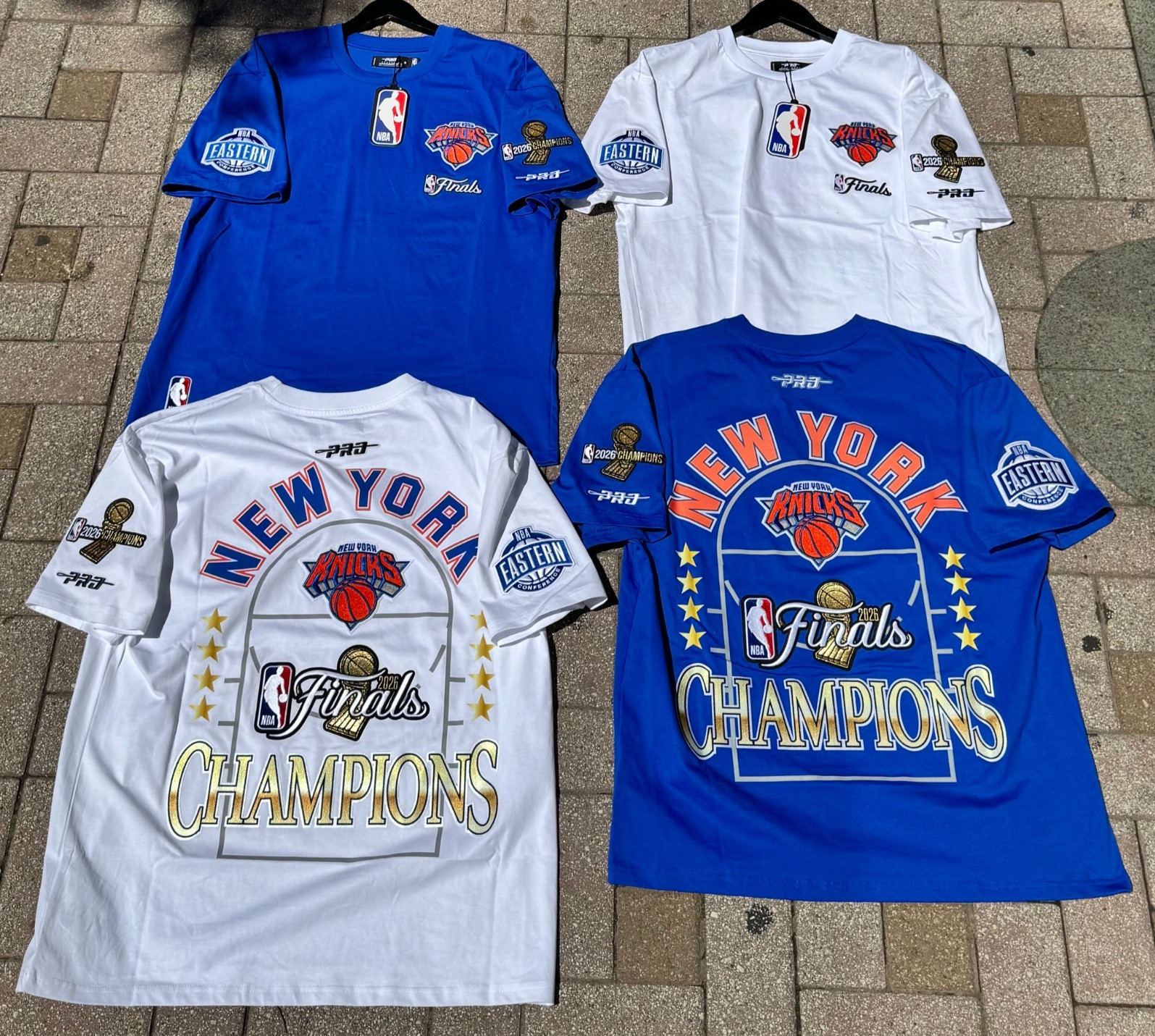 NY KNICKS CHAMPIONSHIP T-SHIRT NBA PRO STANDARD BRAND WHITE NEW & BEAUTIFUL