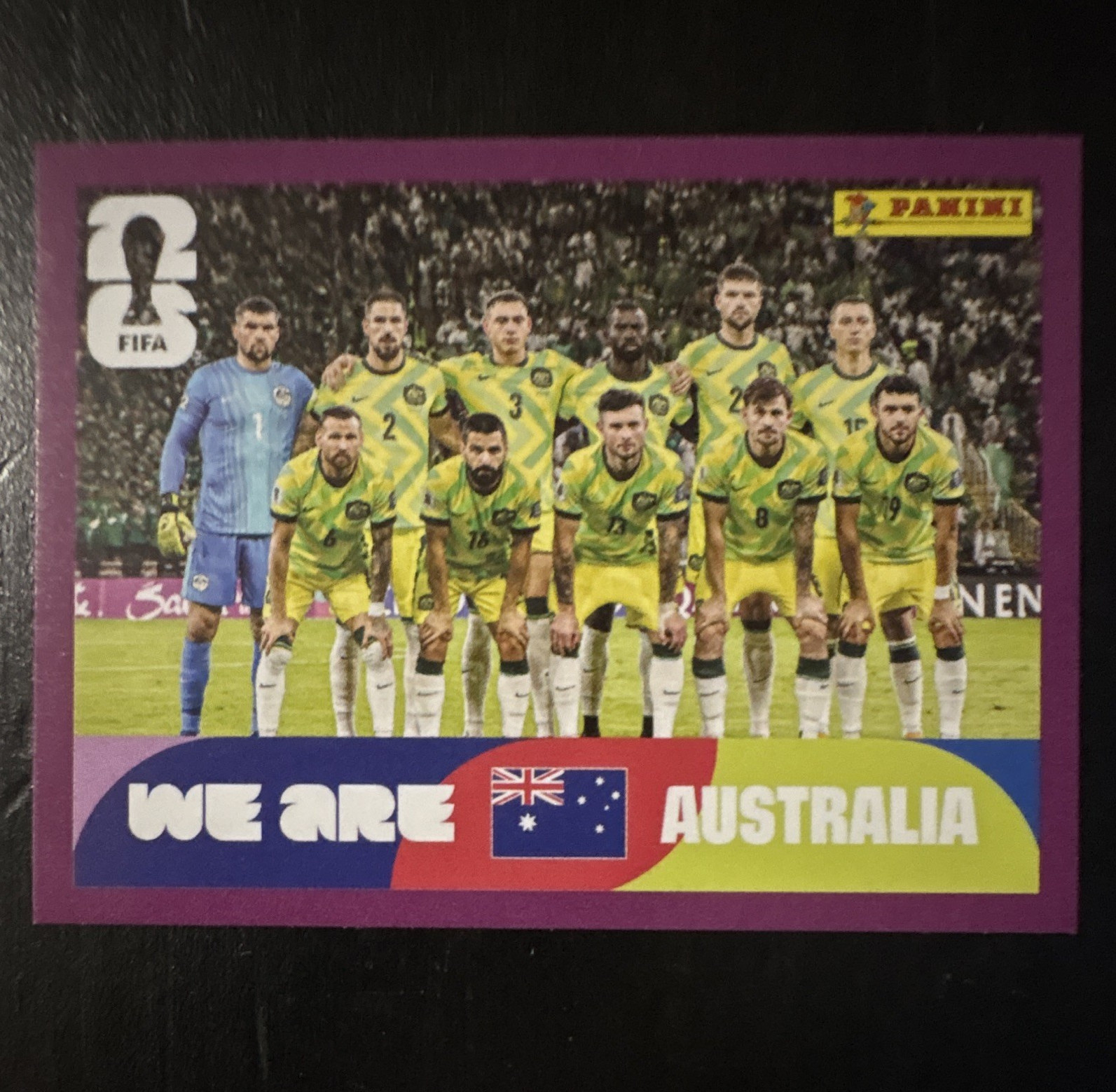 We Are Australia Purple Parallel Panini WorldCup 2026 Sticker AUS13 Team Picture
