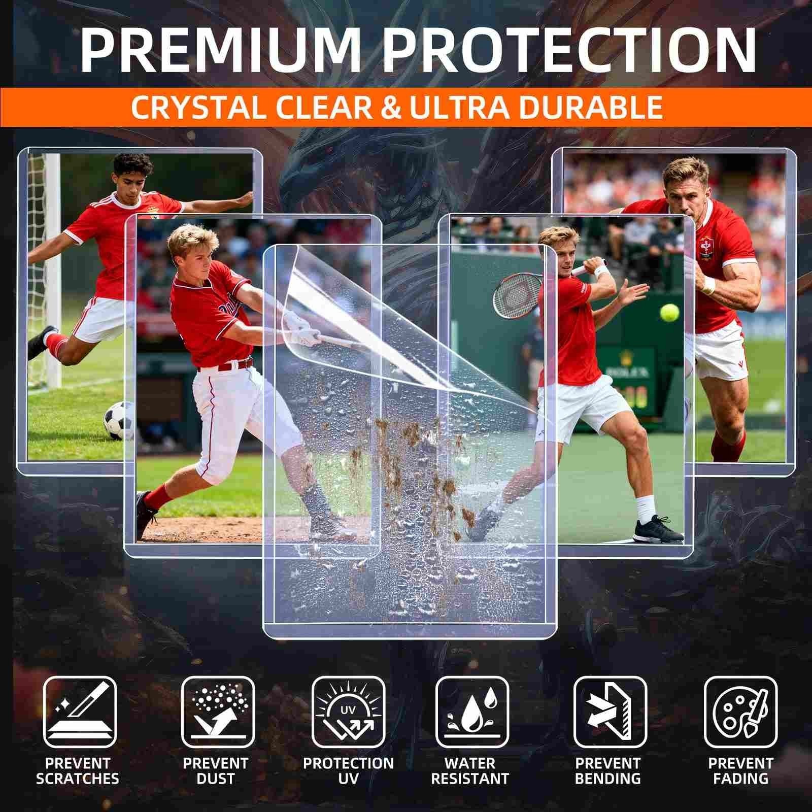 2026 Version 100ct 3×4 Laminated Toploaders & 100 Sleeves For 35pt Trading Cards