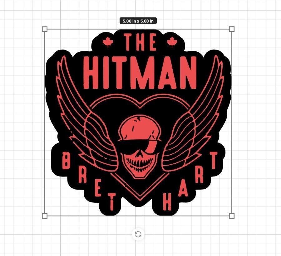 Rare Custom Made Bret “Hitman” Hart Vinyl Decal Sticker 5×5 Inches!