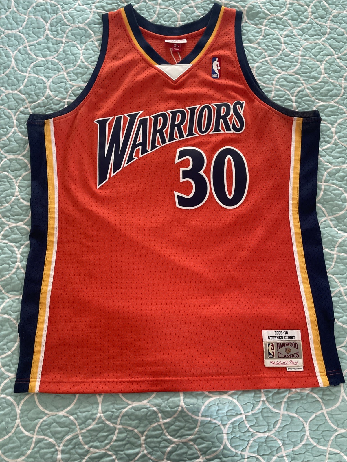 2009 Mitchell & Ness Stephen Curry ROOKIE #30 Warriors Swingman Jersey Orange