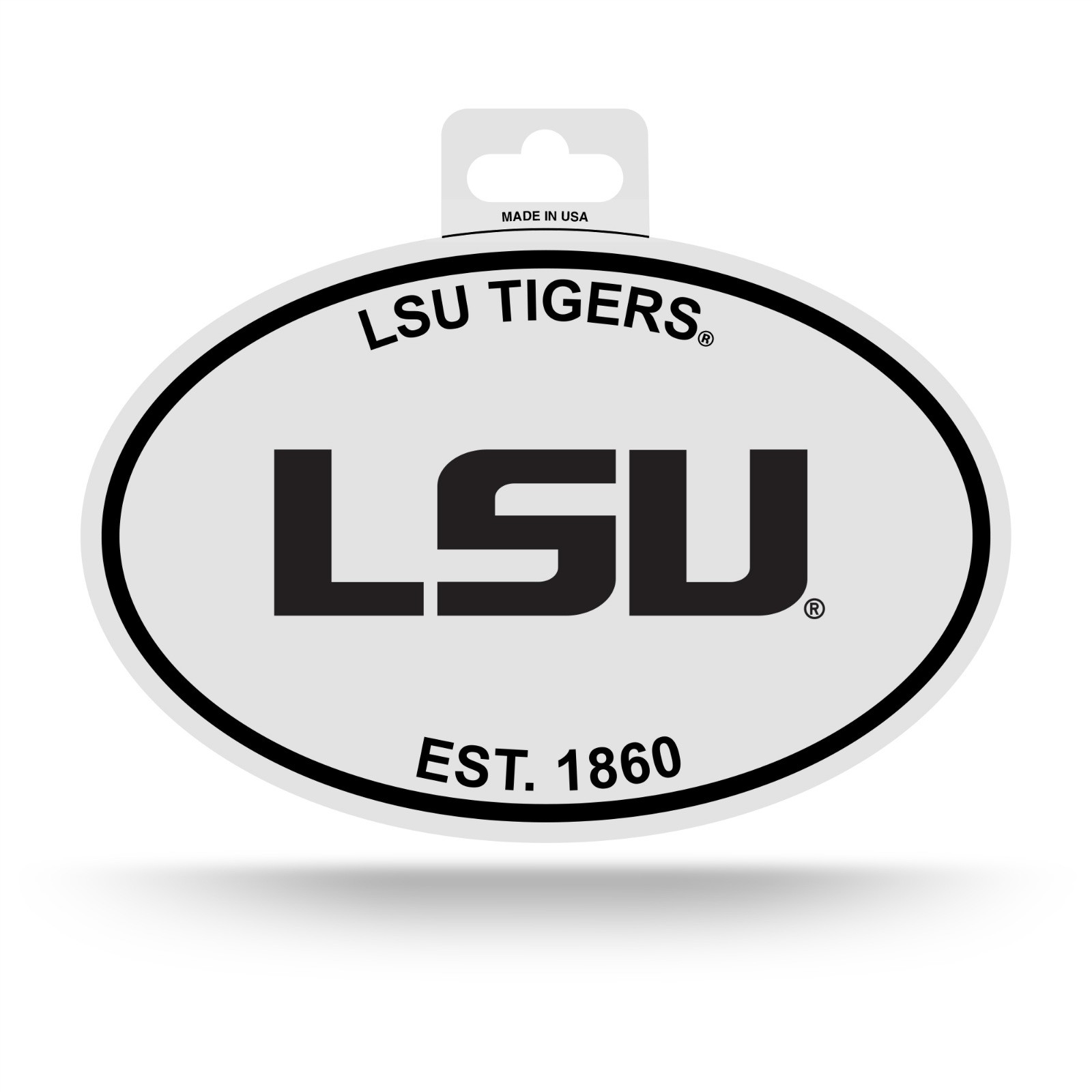 LSU Tigers Oval Decal Sticker 3×5 Inches NEW Free Ship Black & White