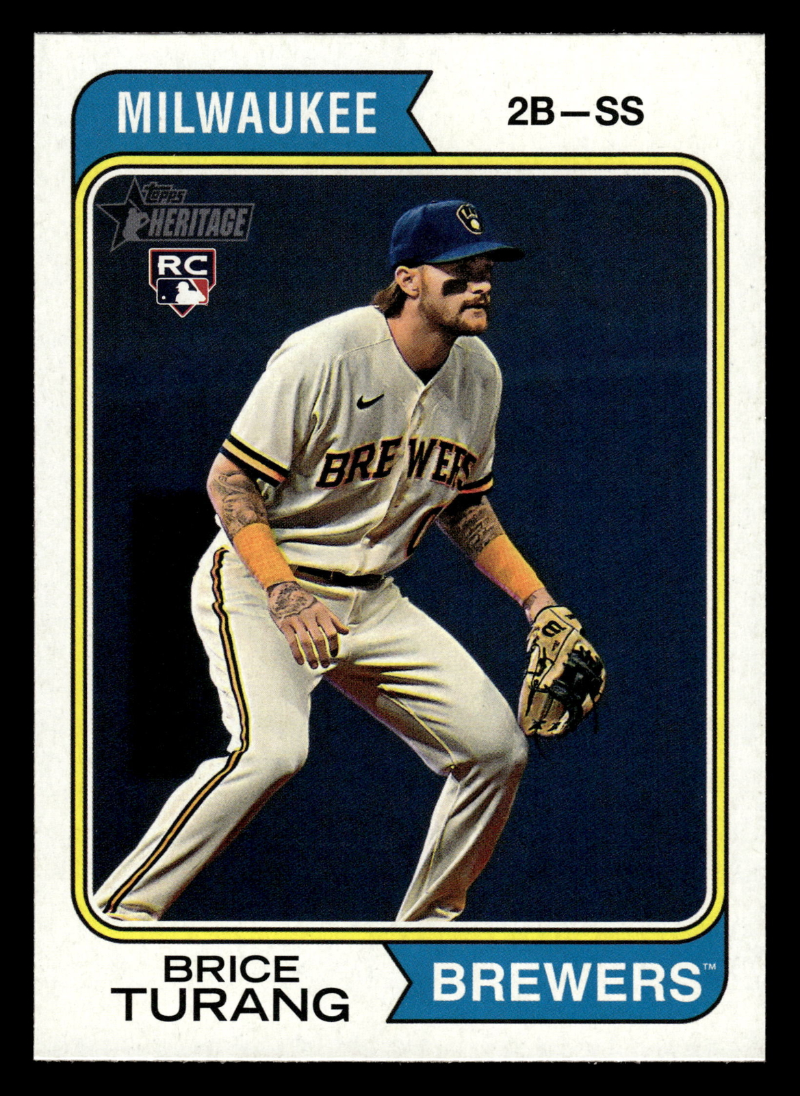 2023 Topps Heritage – #614 Brice Turang – Milwaukee Brewers