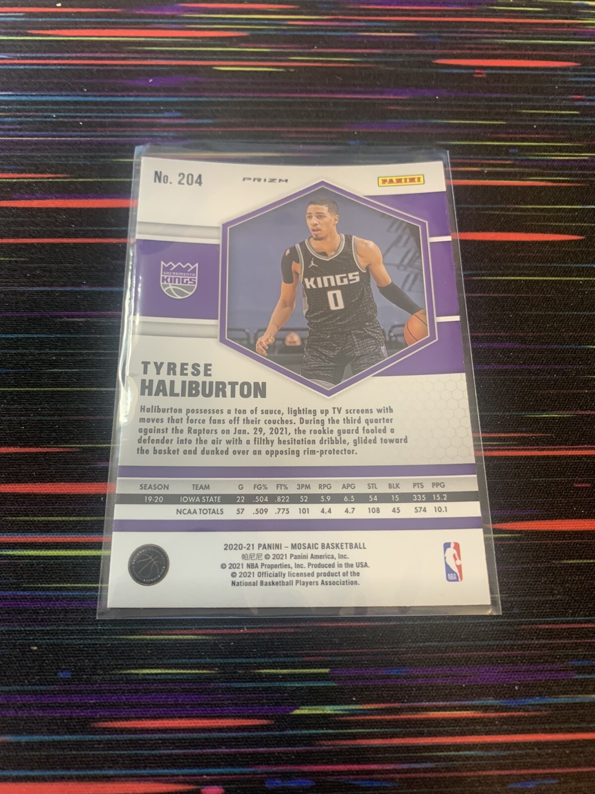 Tyrese Haliburton 2020-21 Panini Mosaic RC Camo Green Prizm #204 $1 ship option