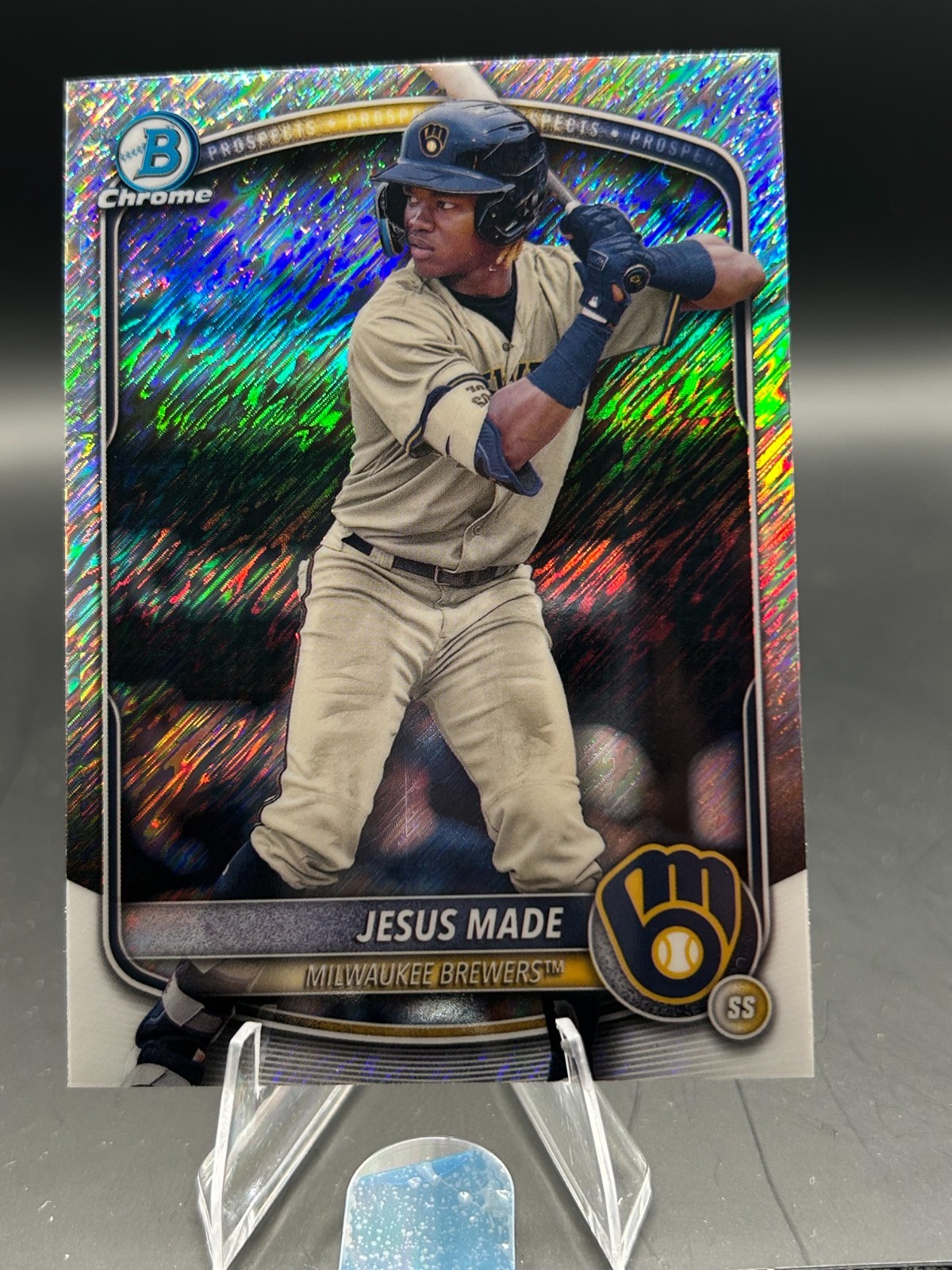 2025 Bowman Chrome #BCP-245 Jesus Made Shimmer Refractor Brewers