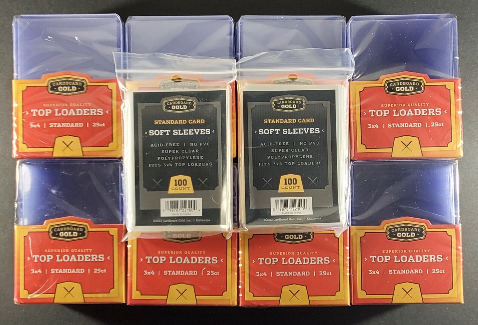 Cardboard Gold Top Loaders 3×4 Standard + Penny Sleeves 25 50 100 200 500 1000