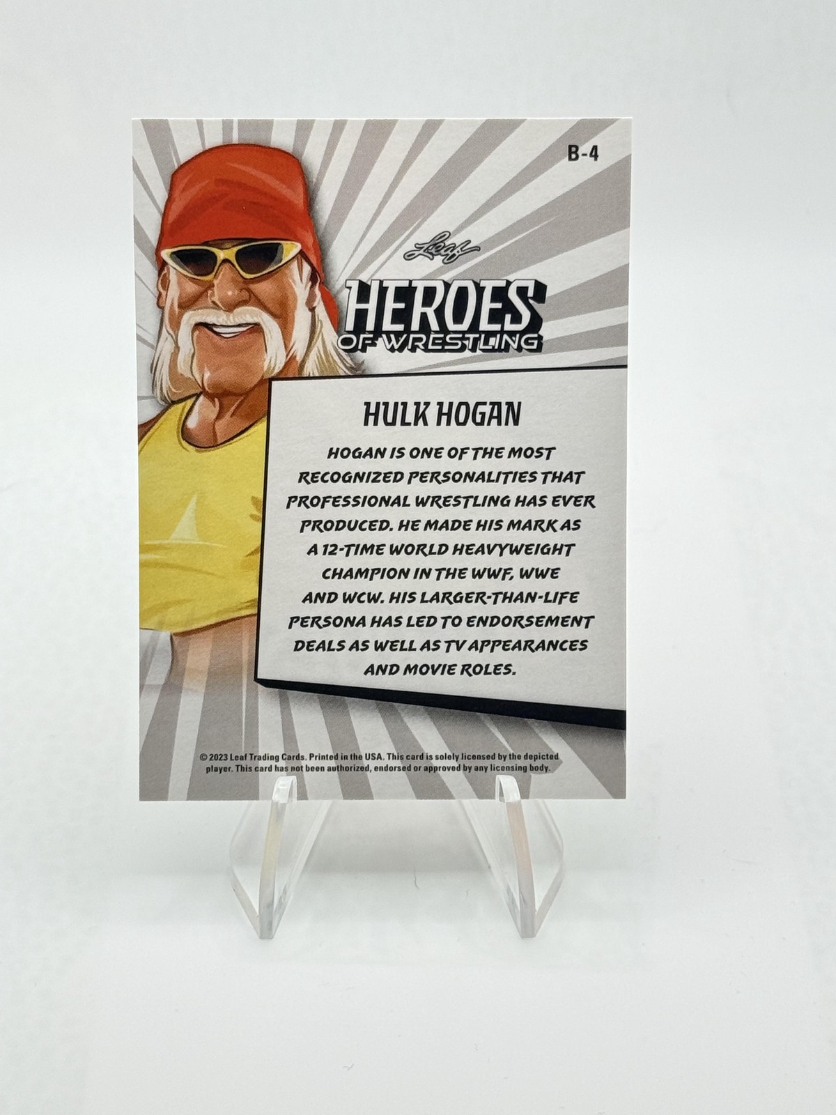 2023 Leaf Heroes of Wrestling Hulk Hogan WWE #B-4 Purple Variation