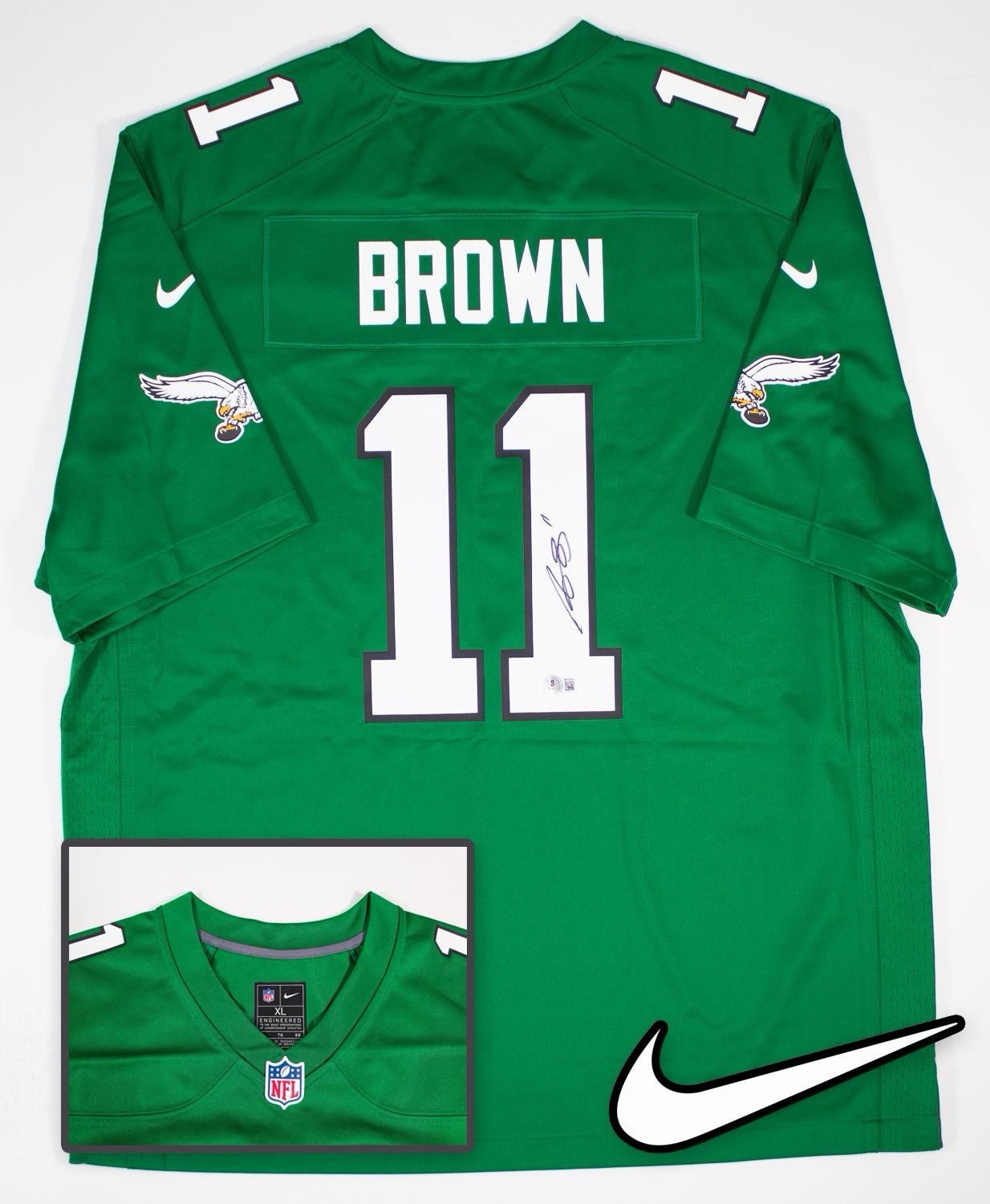 A.J. Brown Signed Custom Jersey BAS Beckett Certified Auto Philadelphia Eagles
