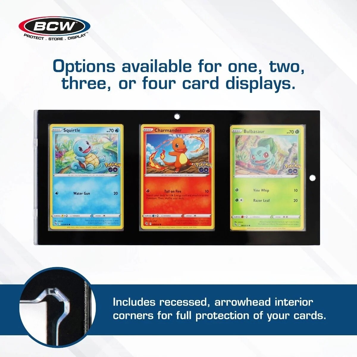 1 BCW 3-Card Magnetic Holder – 35pt Black Border Recessed UV Protection Case New