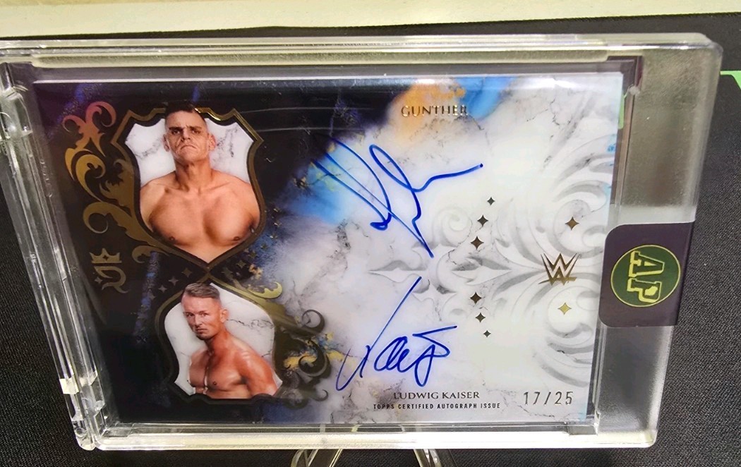 2025 Topps Royalty WWE Dual Autographs Gunther And Ludwig Kaiser /25 DUA-GLK