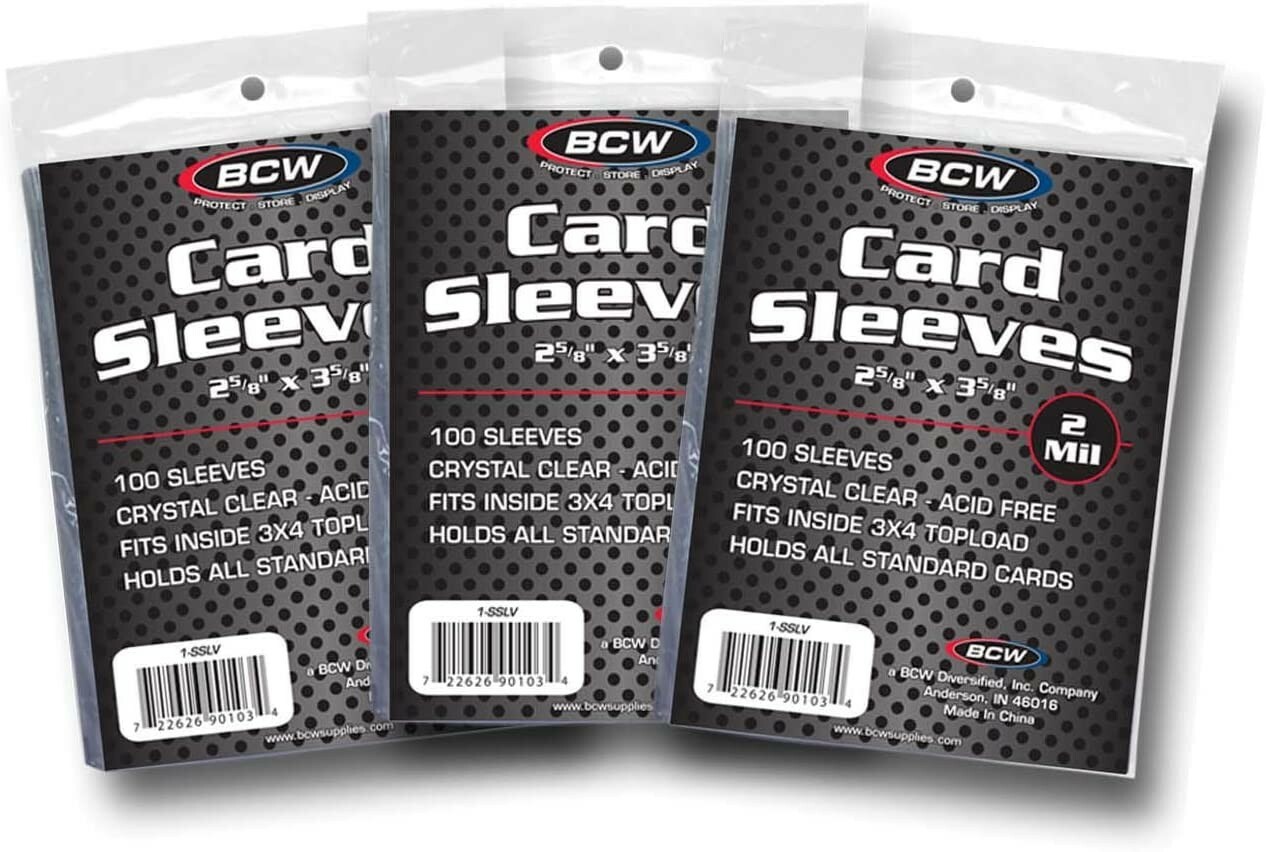 BCW 100 Card Sleeves 2 Mil 2 5/8″ X 3 5/8″ New Sealed