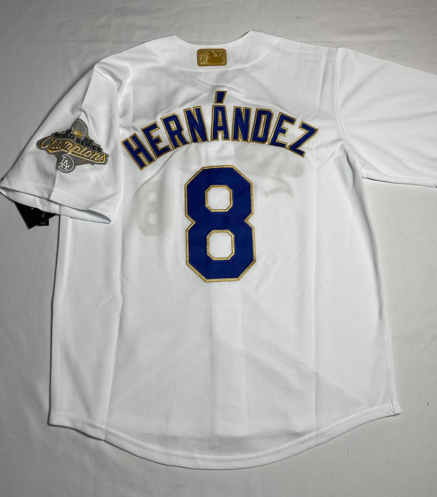 Los Angeles Dodgers Enrique ‘Kike’ Hernandez #8 Woman’s Gold Collection Jersey