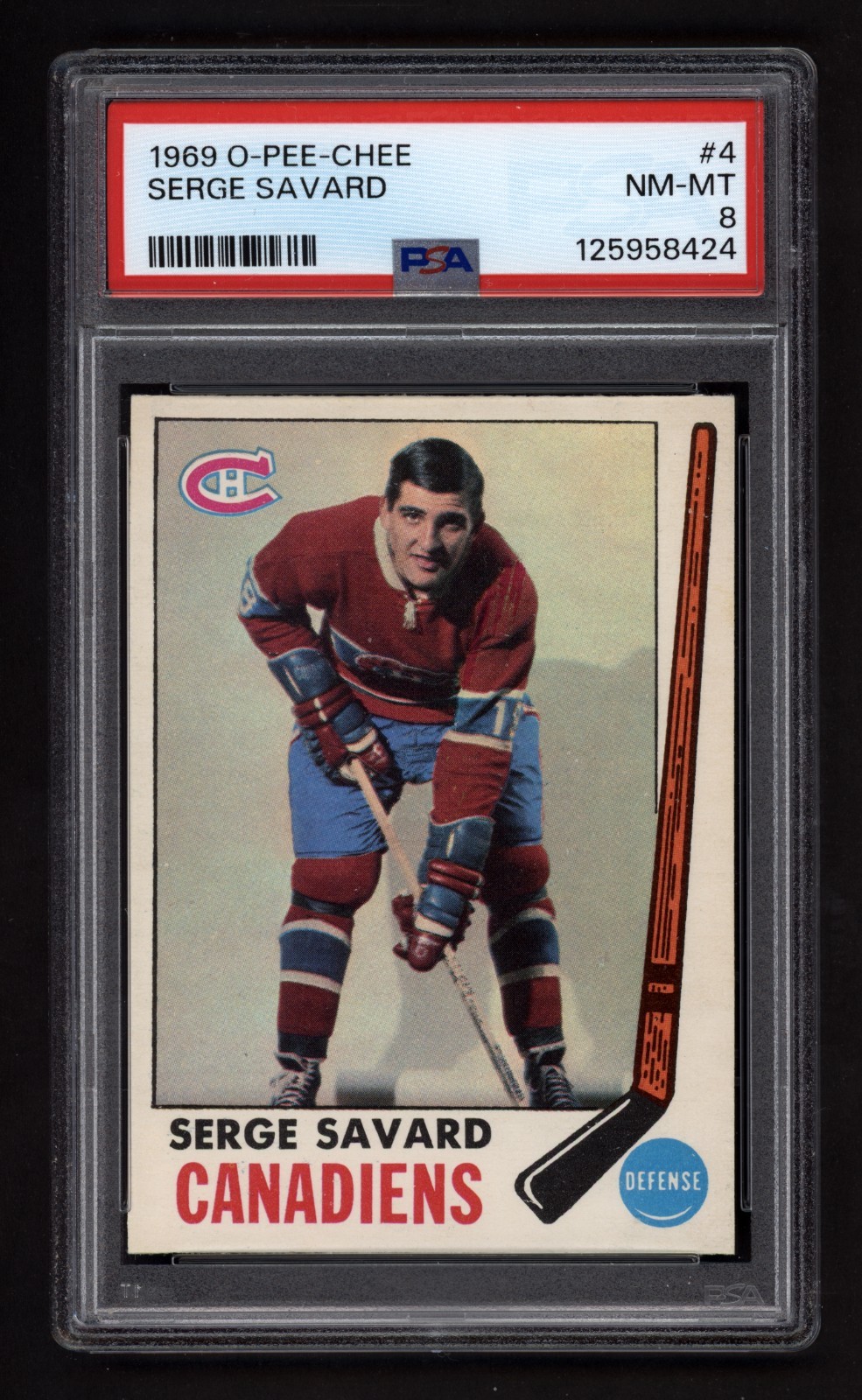 1969 OPC #4 SERGE SAVARD ROOKIE CARD PSA 8 NEAR MINT-MINT