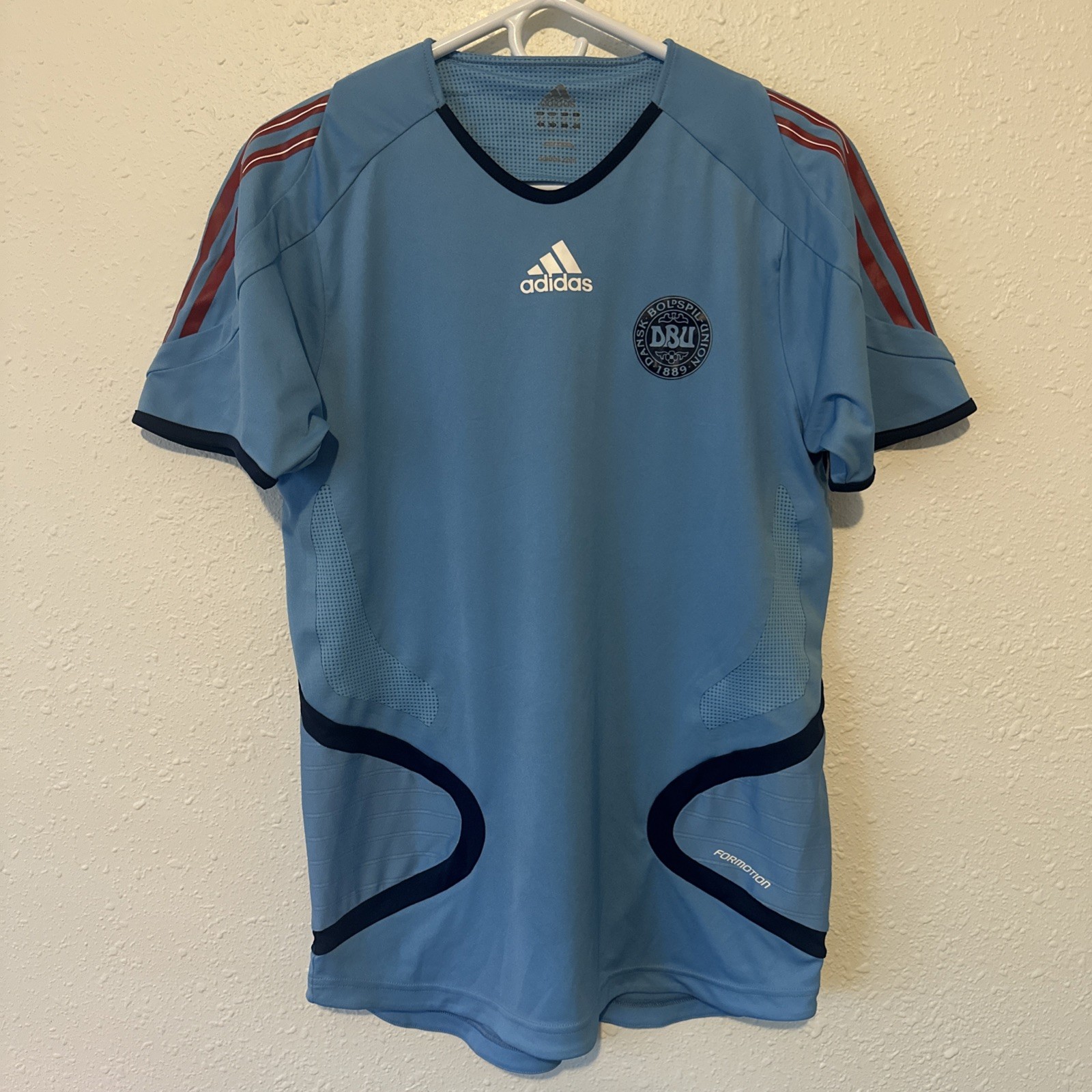 Vintage 2006 Blue Adidas Formation Denmark Soccer Authentic Training Kit