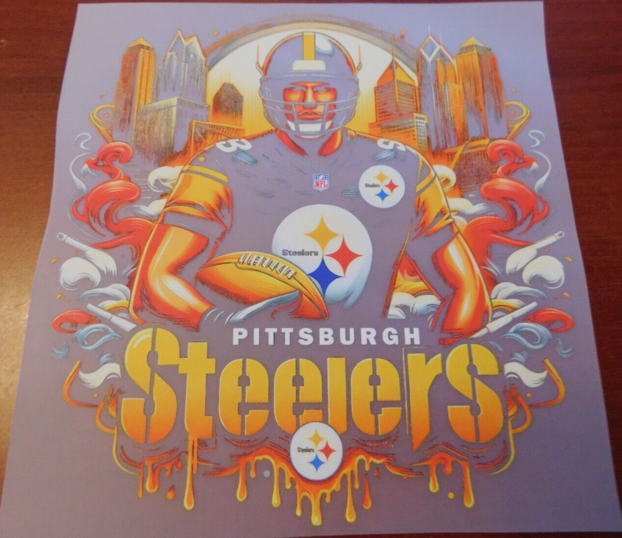 Pittsburgh Steelers 8″ DTF Heat Transfer Iron On FREE Shipping (B13)