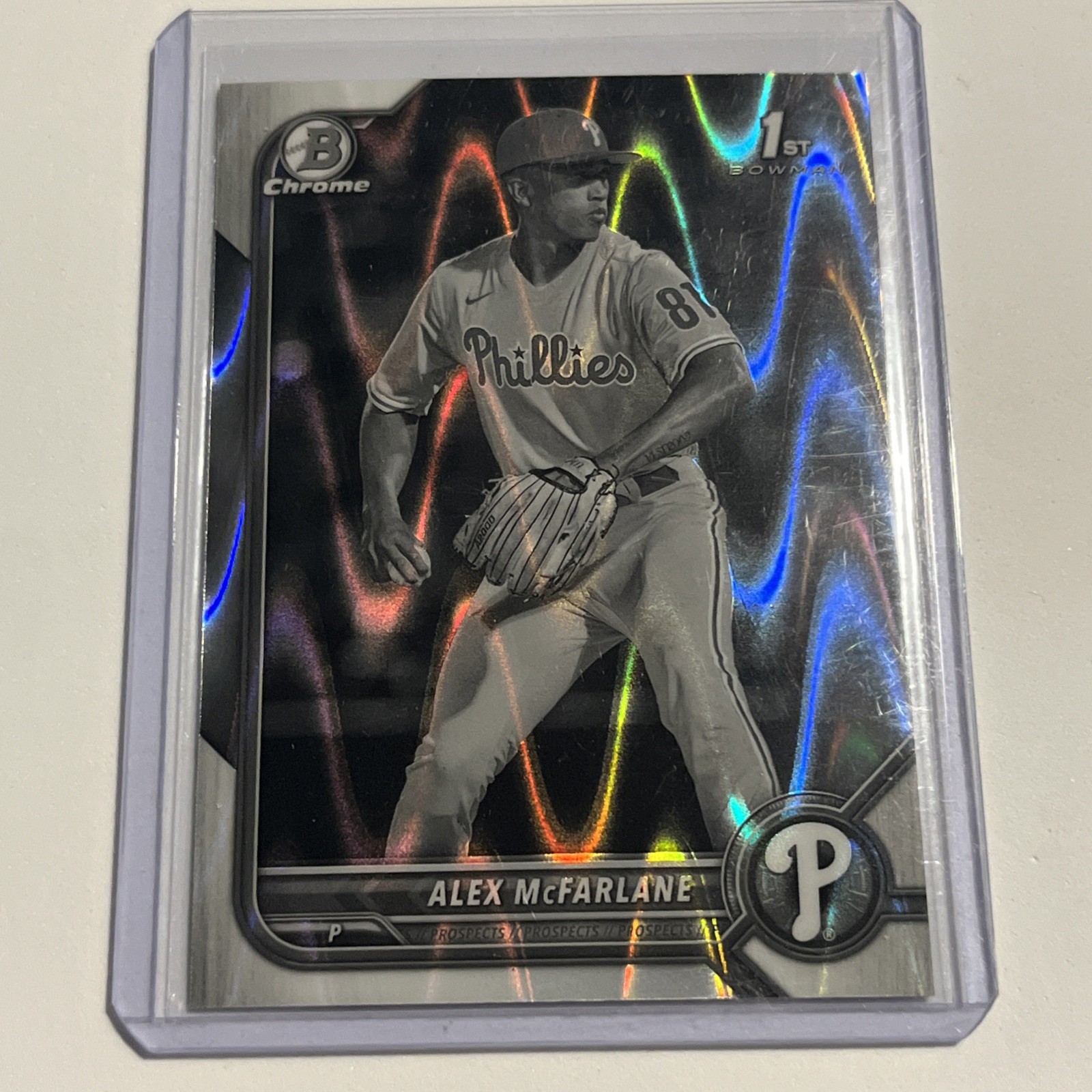 2022 Bowman- Chrome Black & White RayWave Refractor #BDC-117 Alex McFarlane (RC)