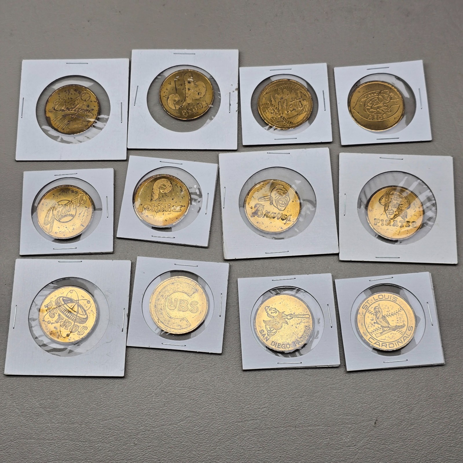Vintage Baseball Token Coin Lot MLB Teams Center Savings 12 Pc