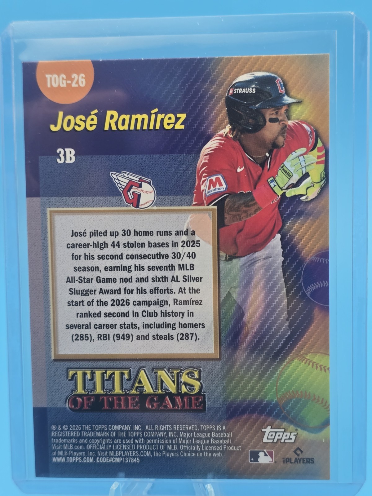 2026 Topps Series 2 Jose Ramirez Titans of the Game TOG-26