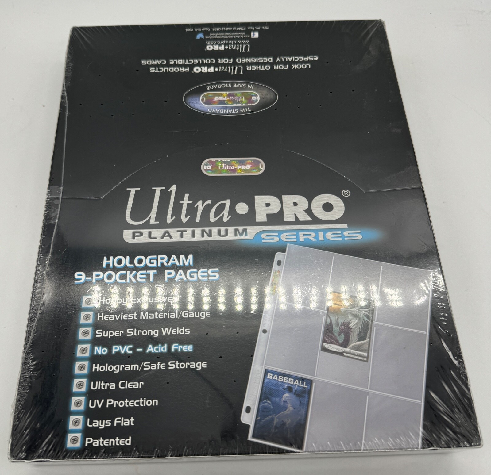 100 Ultra Pro 9-Pocket Platinum Card Storage Pages Sheets Trading Sports Pages