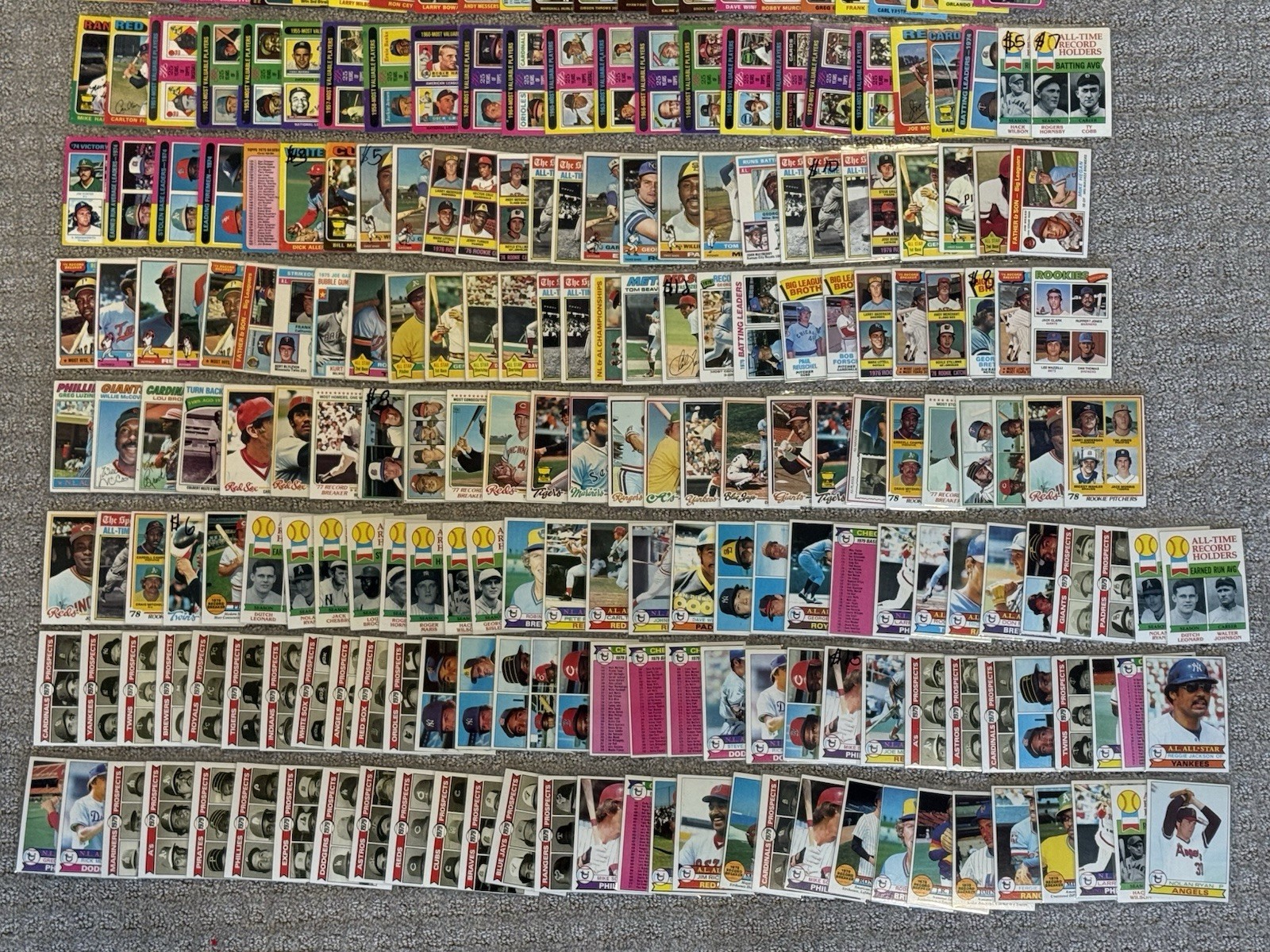 Vintage 1970s Topps Baseball Lot of Mystery Packs Mantle, Mays, Aaron, Yaz, Rose