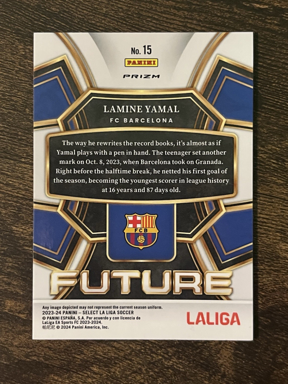 2023-24 Panini Select La Liga – Select Future Lamine Yamal Silver Prizm #15 RC