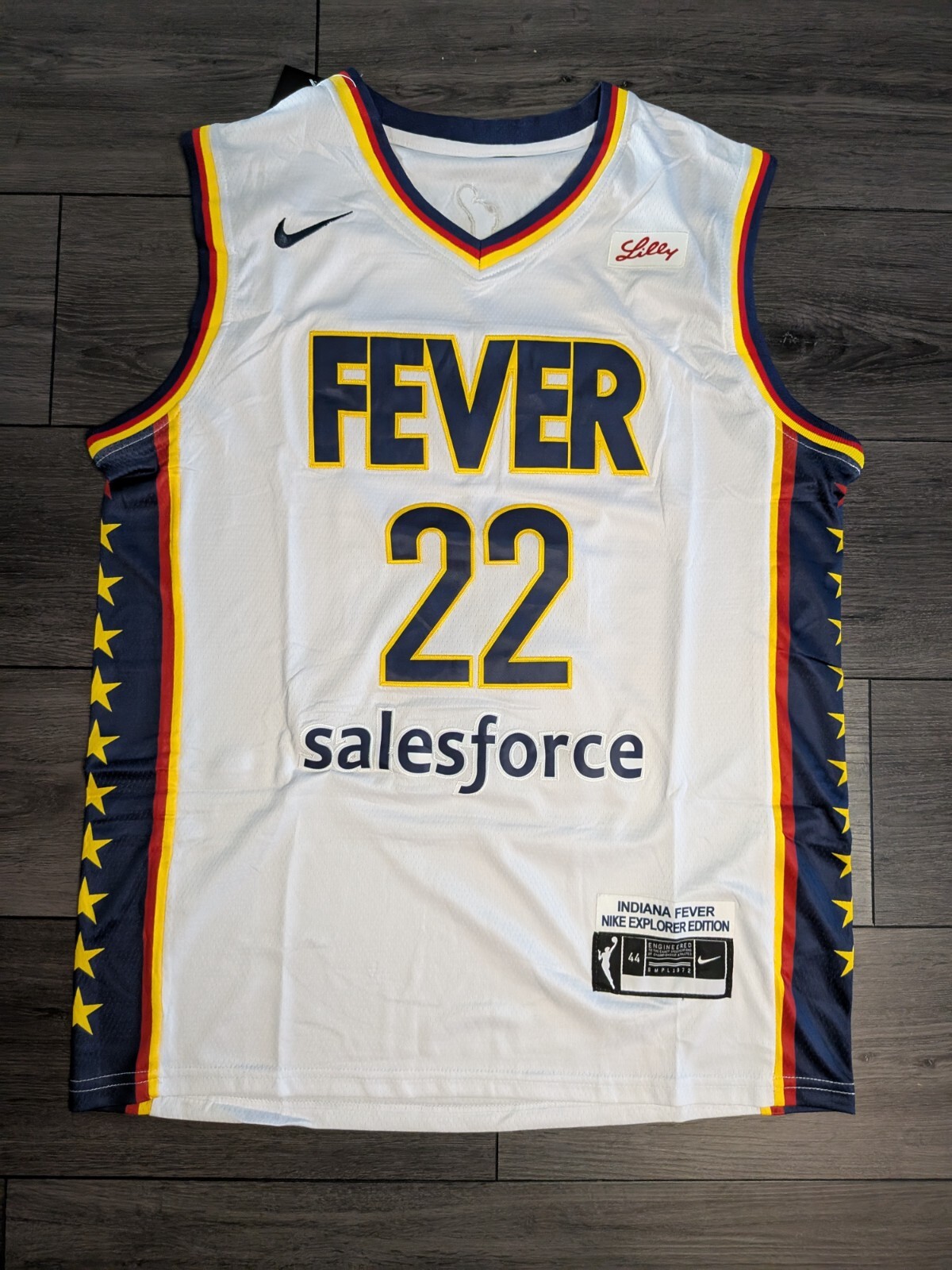 Caitlin Clark #22 Indiana Fever Stitched White Jersey Size Small 44