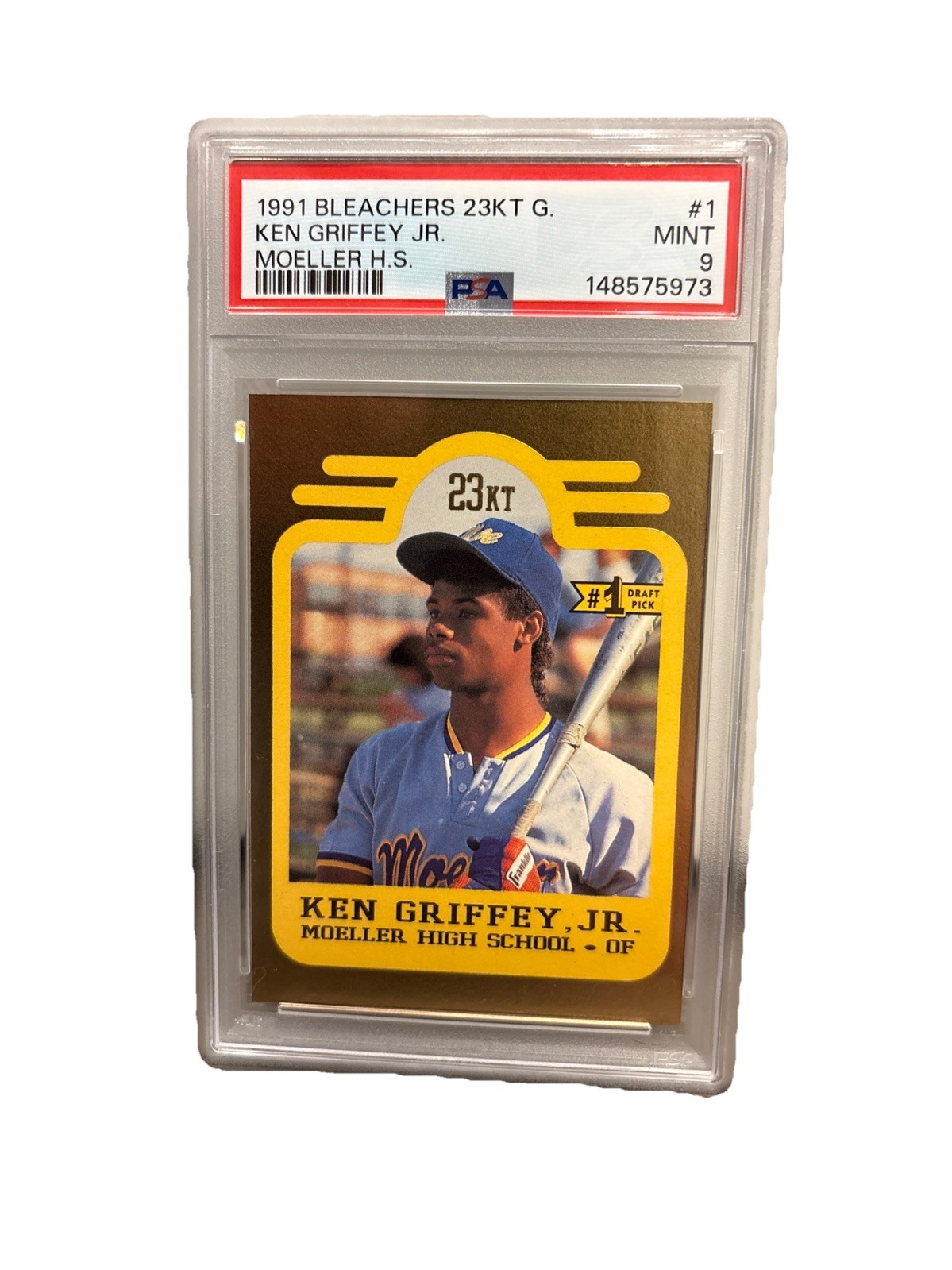 Ken Griffey Jr. 1991 Bleachers 23KT Gold 3 Card Set /10000 Mariners PSA 9 MINT!
