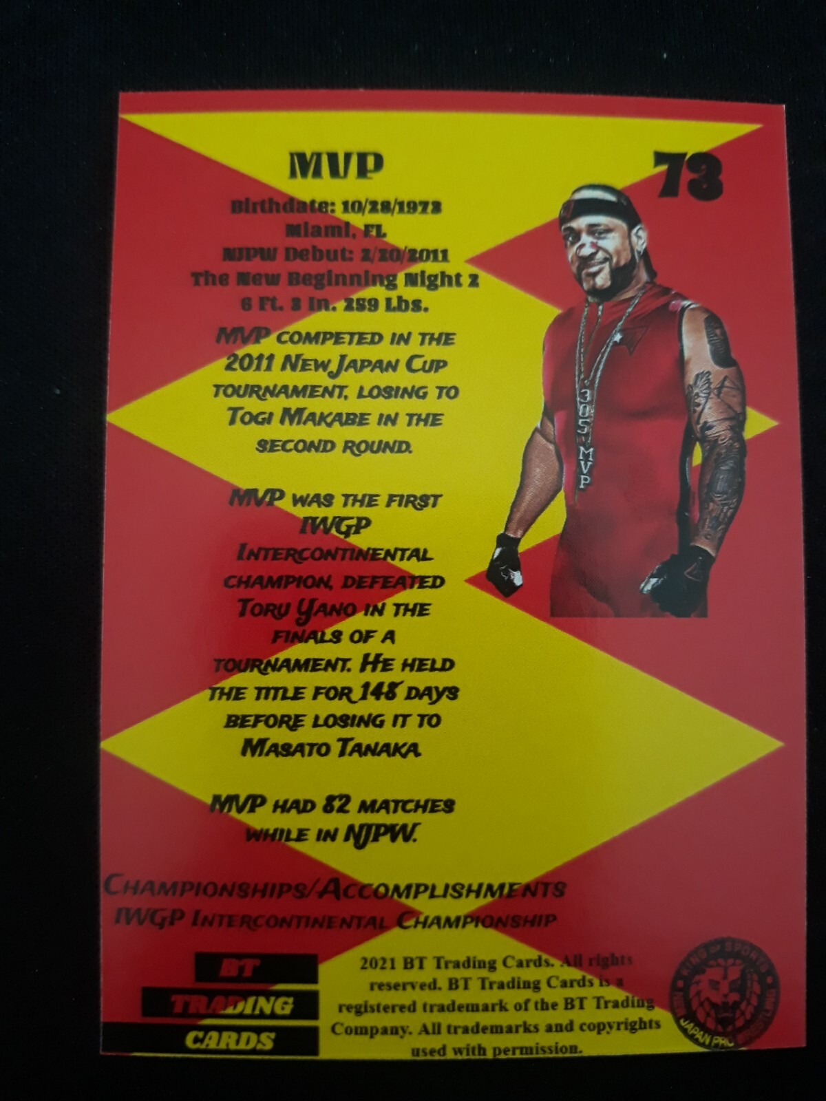 CUSTOM NJPW New Japan Pro Wrestling Trading Card 2021 MVP #73