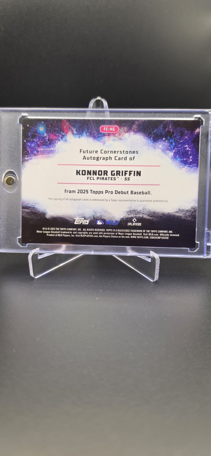 2025 Topps Pro Debut Konnor Griffin Auto /50 Gold Future Cornerstones #FC-KG PIT